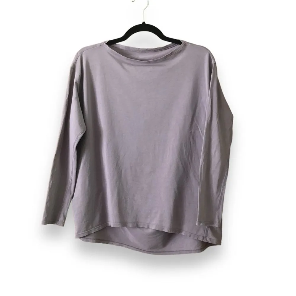 Product image for Lululemon Back In Action Long Sleeve Shirt Lunar Rock Dusty Purple Size 8 FLAWED