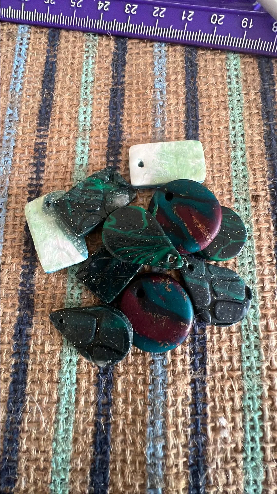 Product image for Green Mixed Clay Charms Set of 10