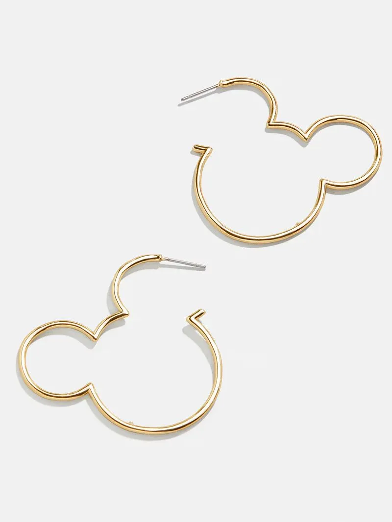Product image for NEW BaubleBar Mickey Mouse Disney Outline Hoop Earrings - Gold