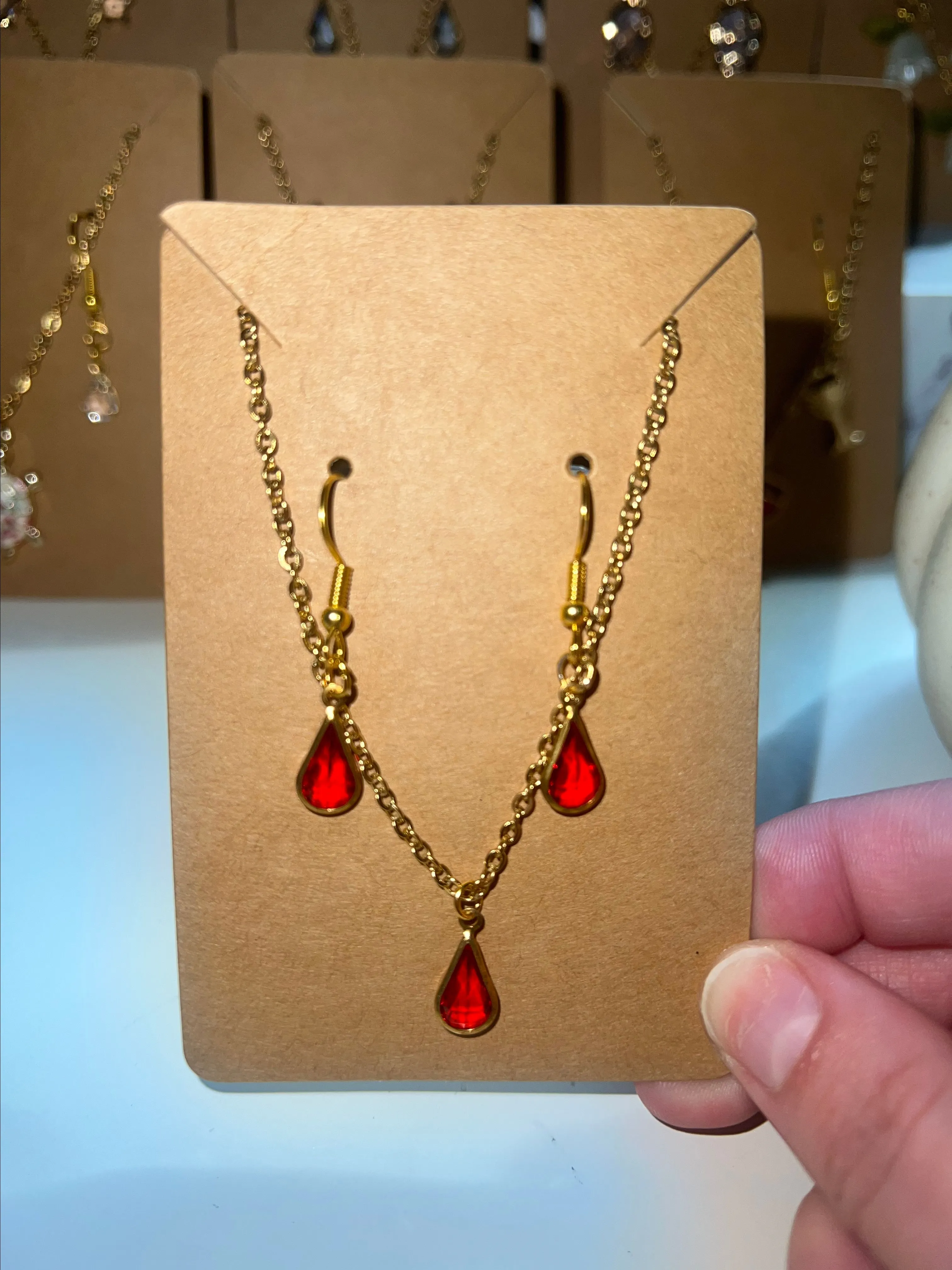 Product image for Red Necklace & earring set #9