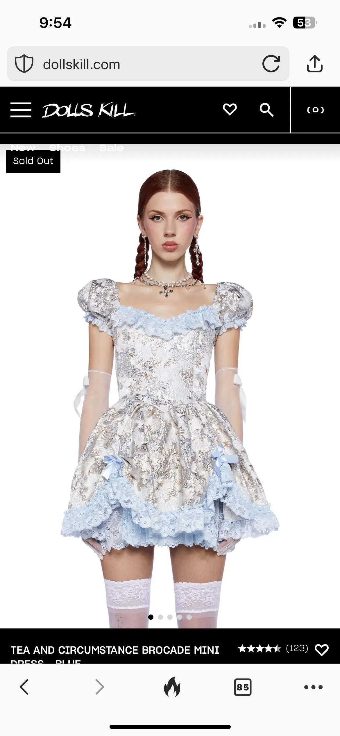 Dolls Kill Tea and Circumstance Blue Sugar Thrillz Brocade Mini Dress Size  XXL NWT · Whatnot: Shop, Sell, Connect