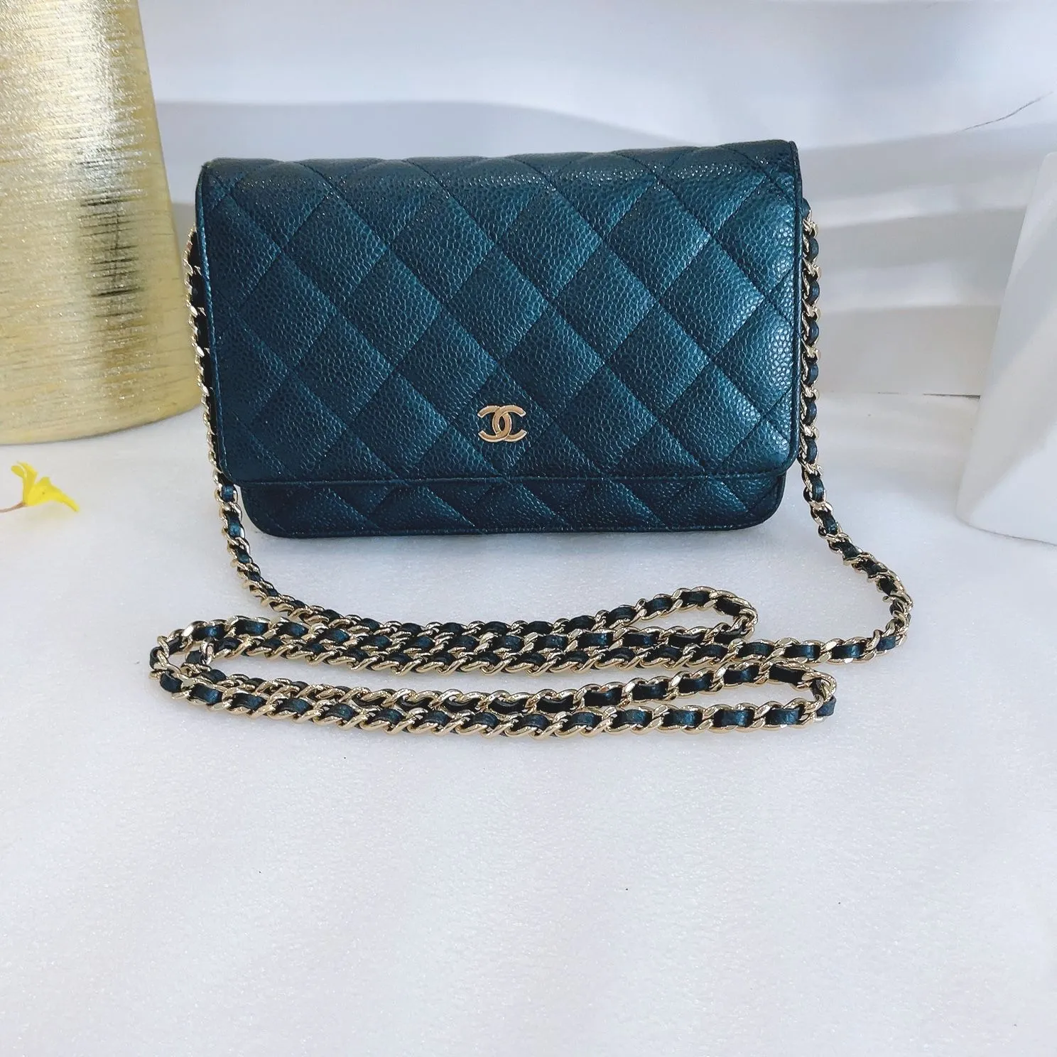 Product image for Classic WOC Quilted Iridescent Wallet On Chain
