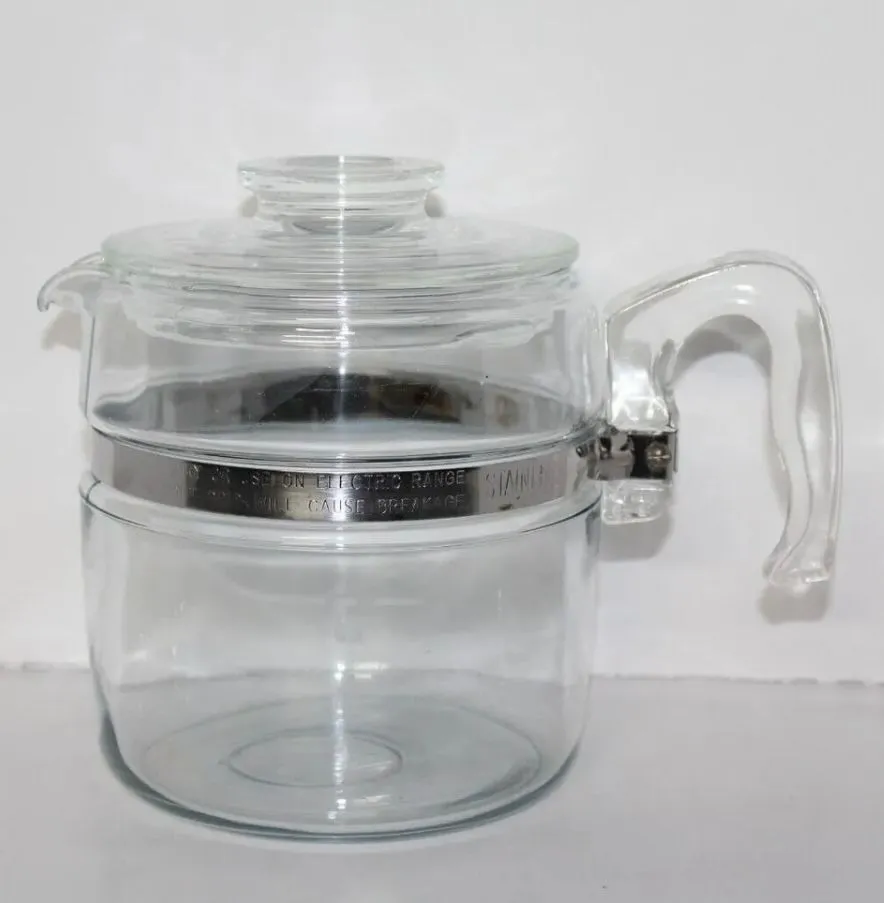 Product image for Vintage Pyrex 7756 B Flameware Glass Coffee Percolator Pot and Lid Only 6 Cup MSRP $40