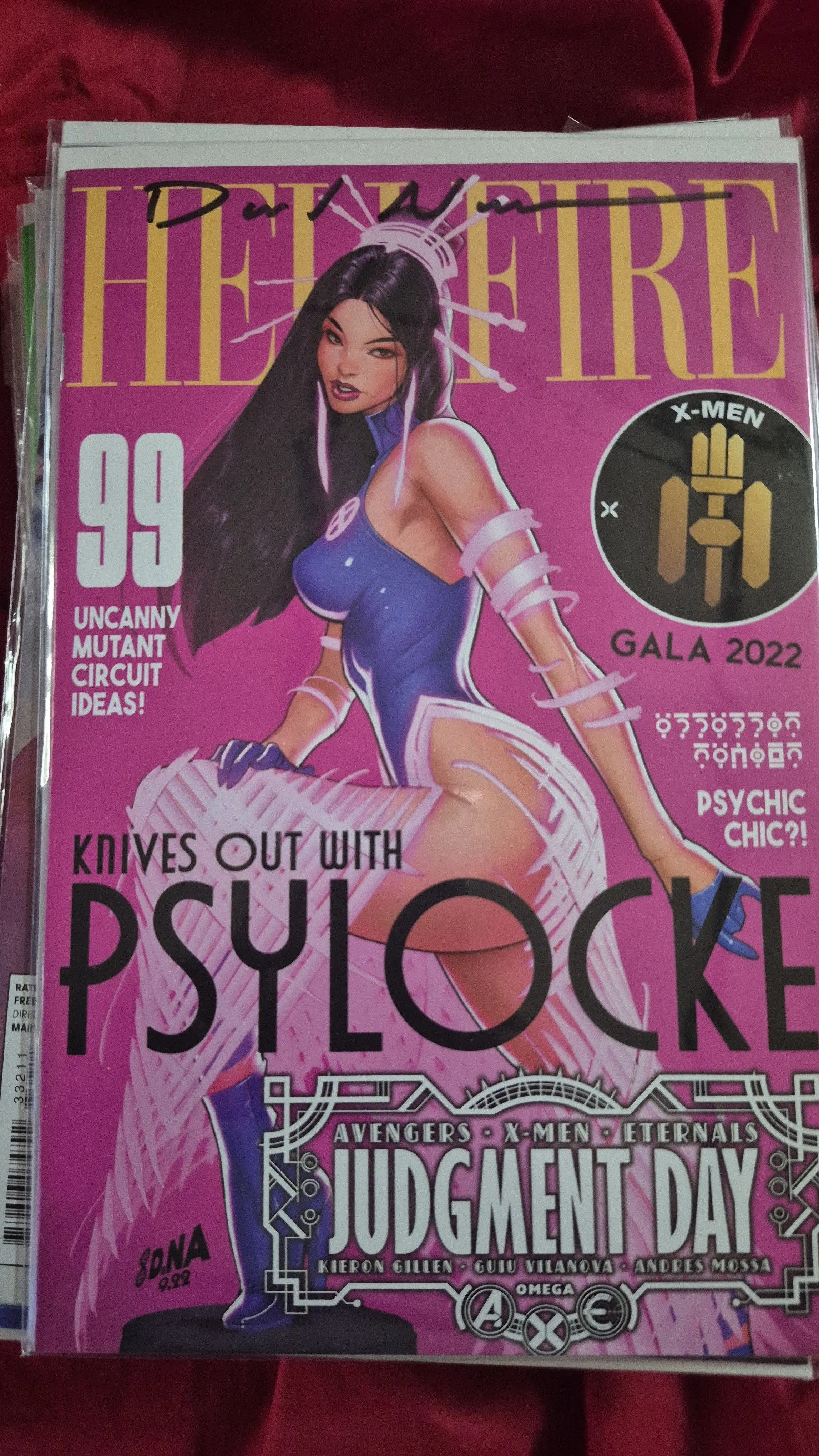 Product image for AXE Judgement Day Omega #1 Psylocke SIGNED BY DAVID NAKAYAMA W/COA