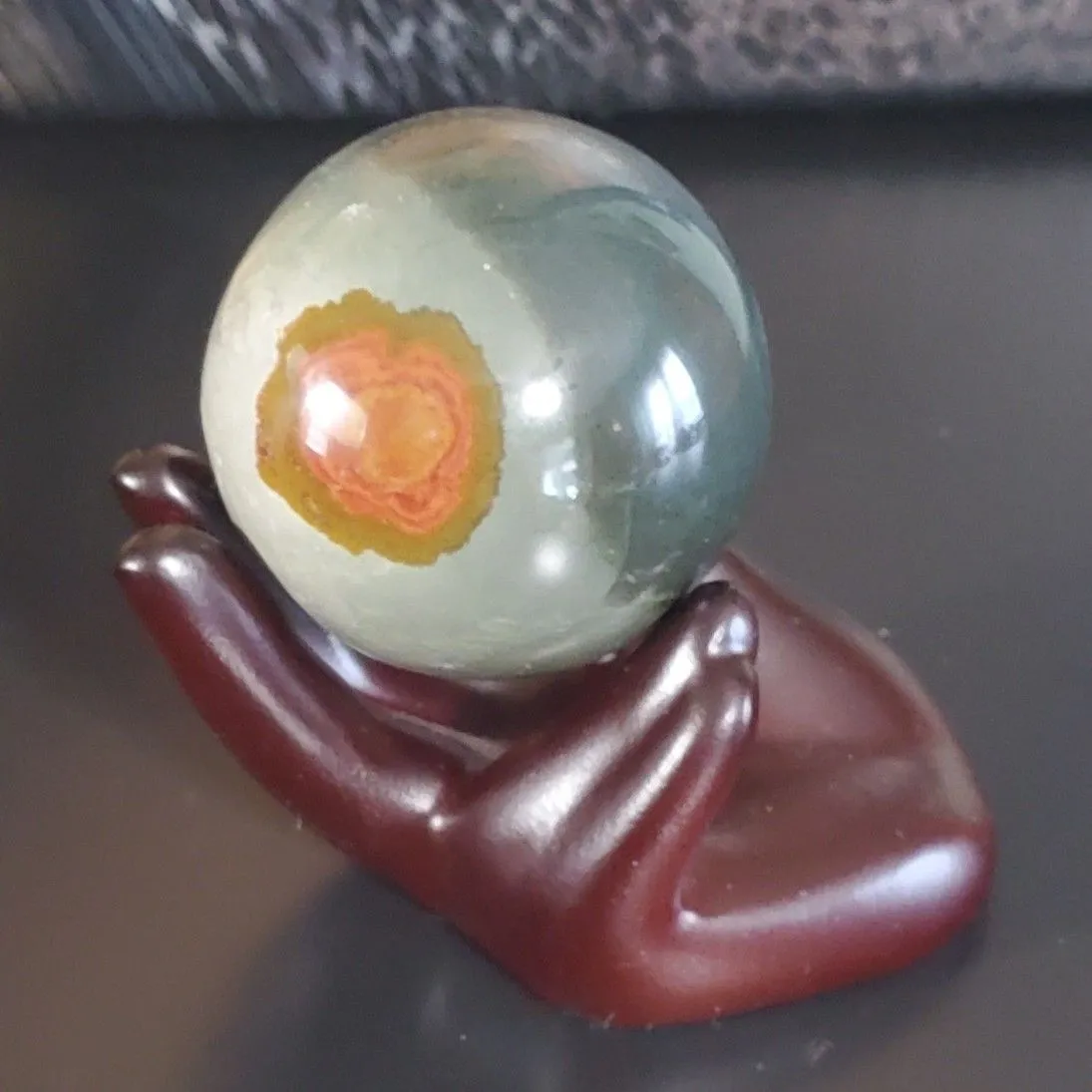 Product image for Polychrome Jasper Sphere with Sphere Holder 2