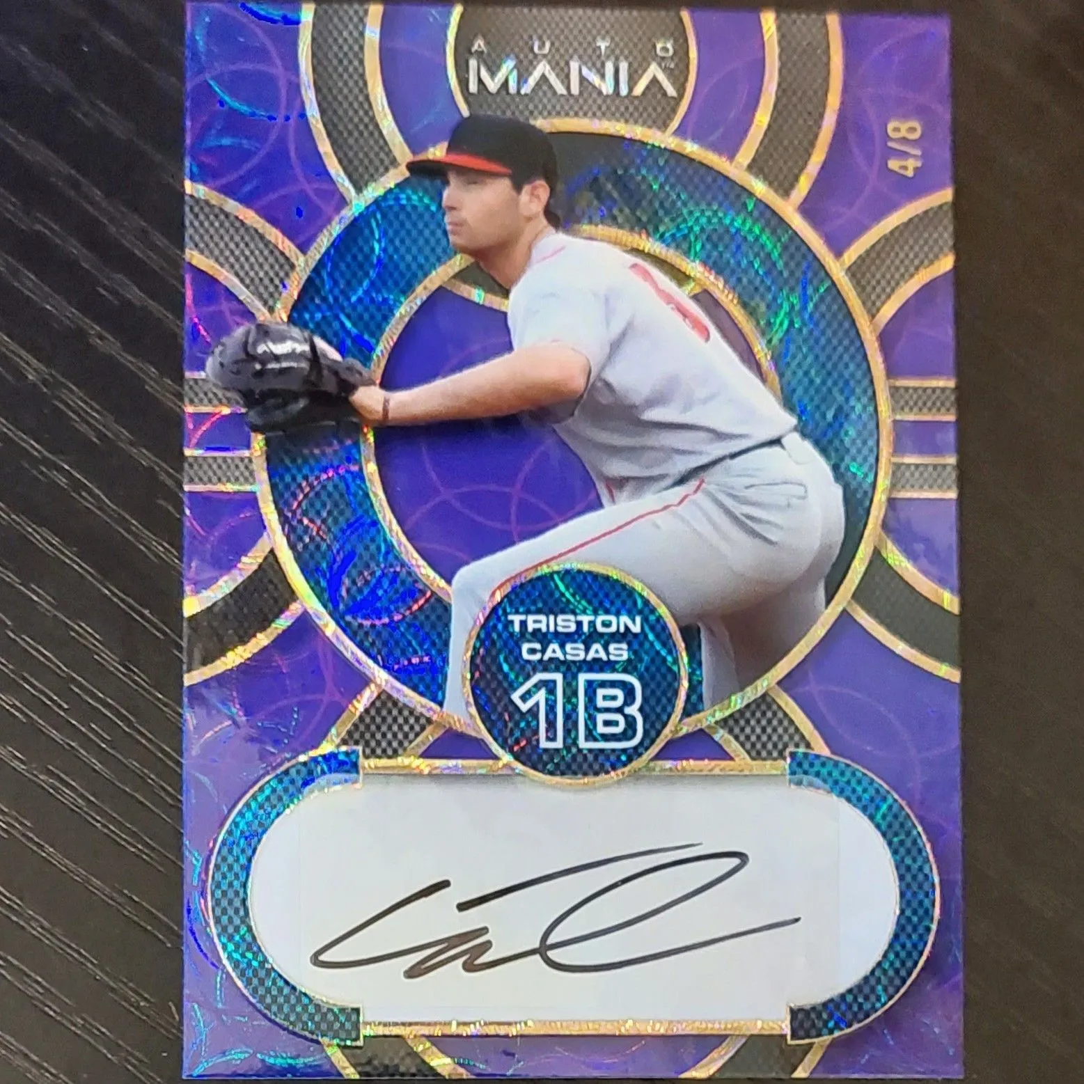 Product image for 2023 Wild Card Auto Mania Triston Casas Autograph Blue Kaleidoscope Parallel #/8
