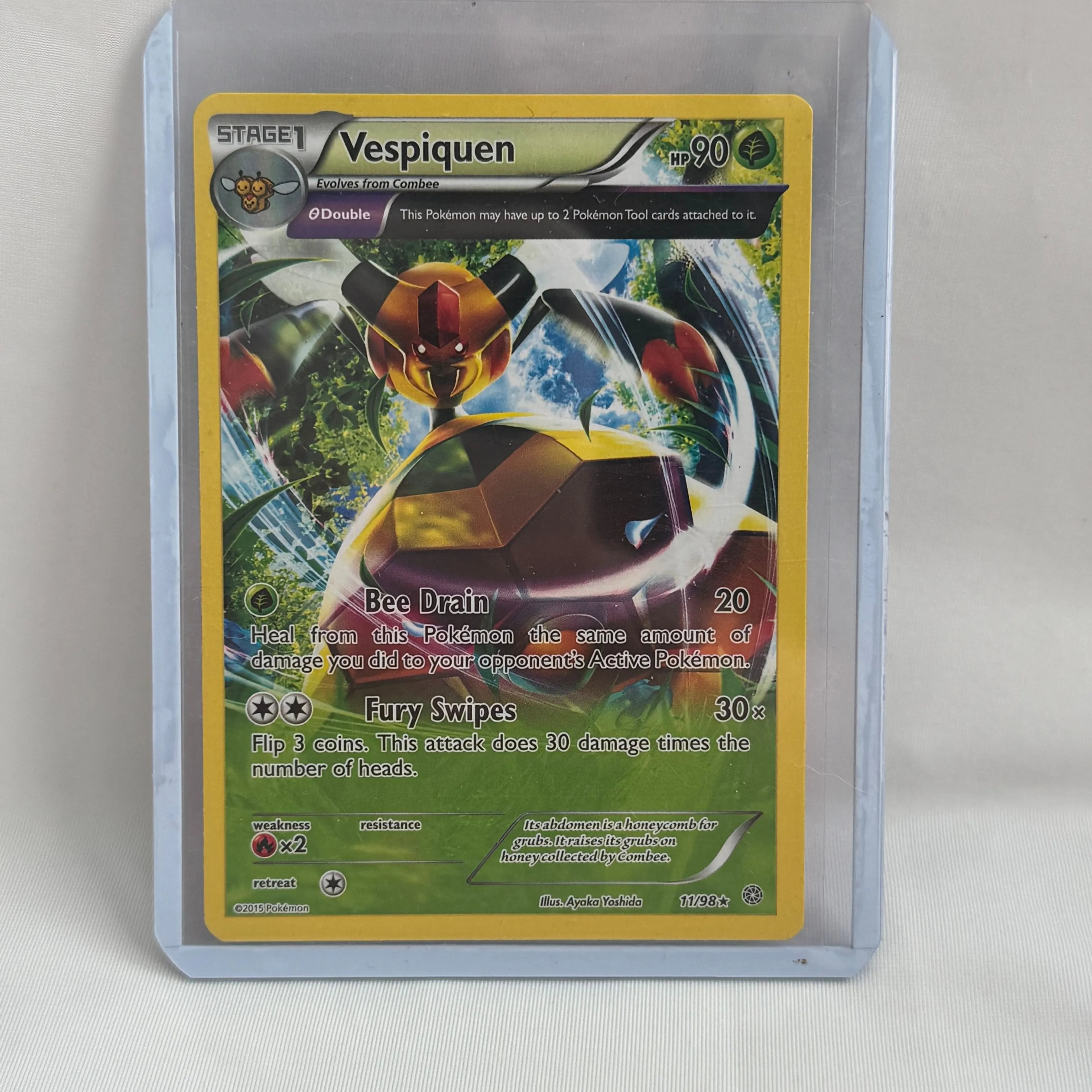 Product image for VTG 2015 Rare Full Art Vespiquen 11/98 Pokémon Card – XY Ancient Origins Set