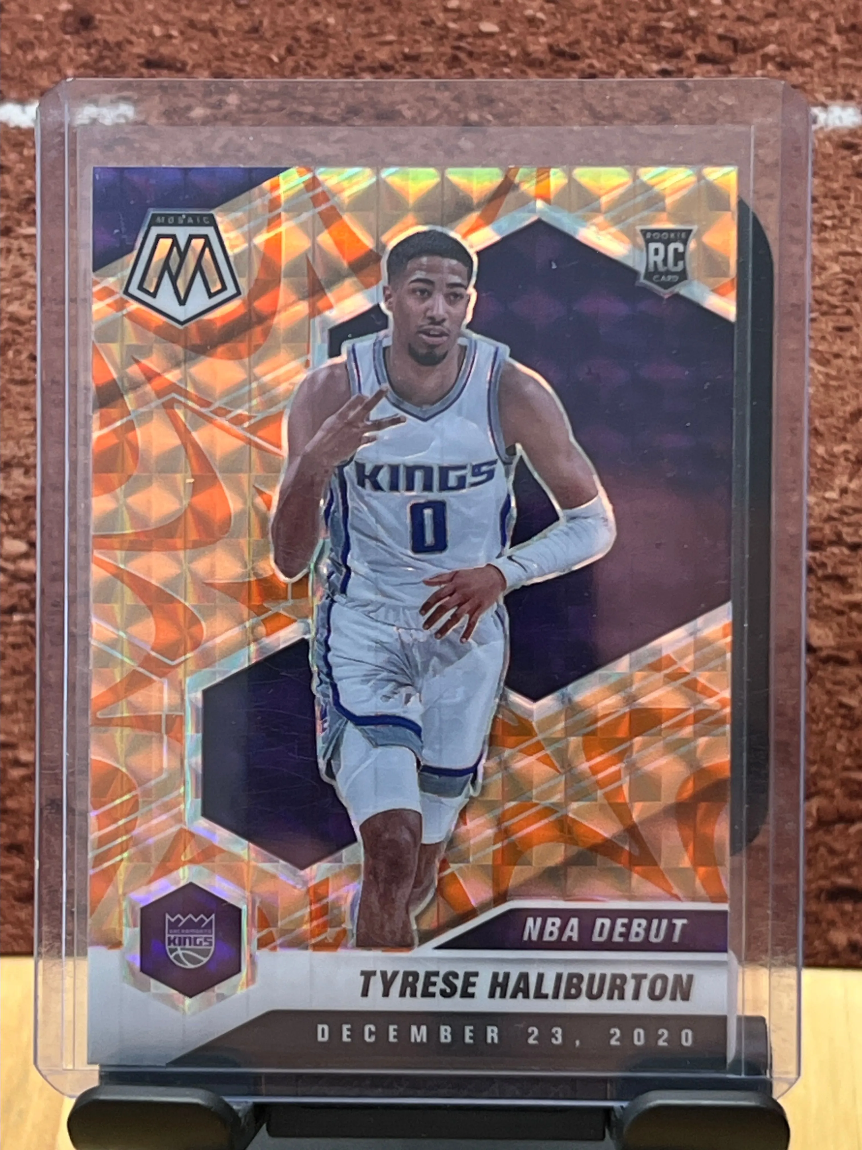 Product image for 2020-2021 Mosaic Reactive Orange NBA Debut # 264 Tyrese Haliburton Rookie Card Pacers