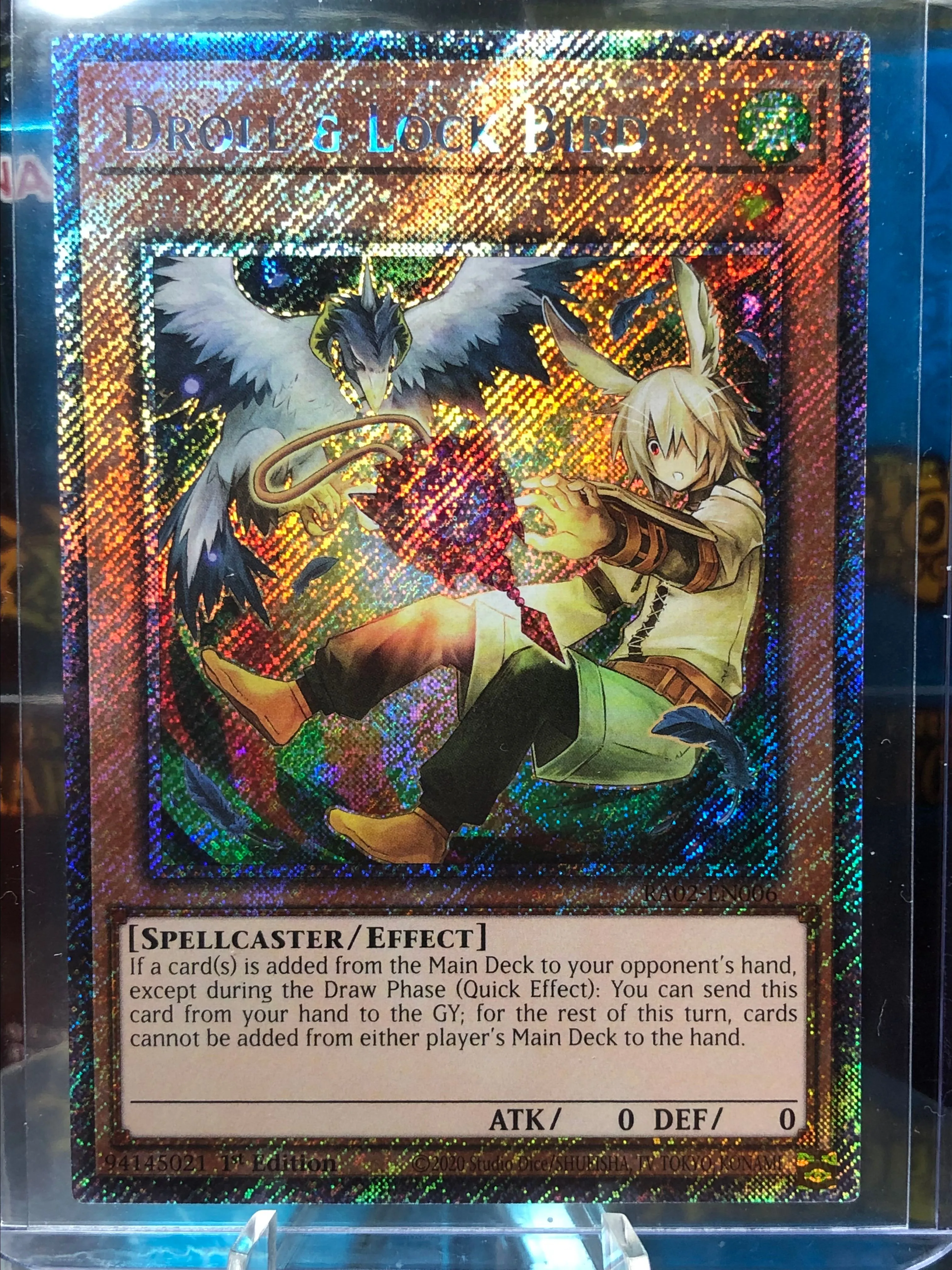 YuGiOh Trading Card Game 25th Anniversary Rarity Collection II Prismatic Collector's Rare Droll & Lock Bird RA02-EN006 [Alternate Art]