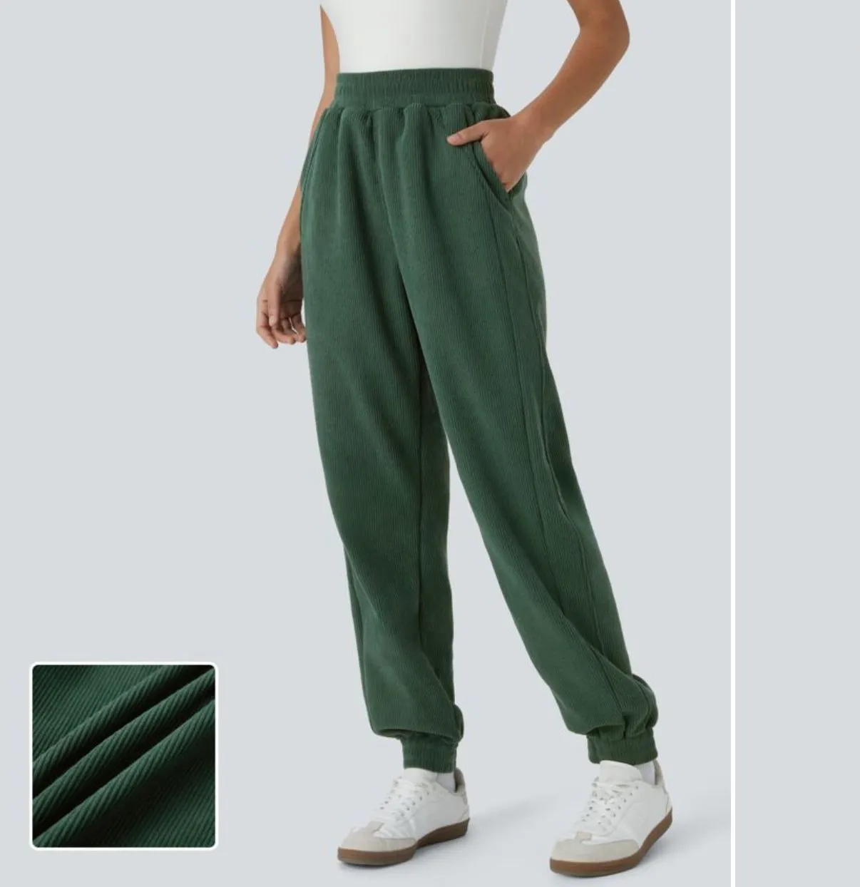 Product image for BIN: NWT Halara High Waisted Side Pocket Corduroy Casual Joggers Small