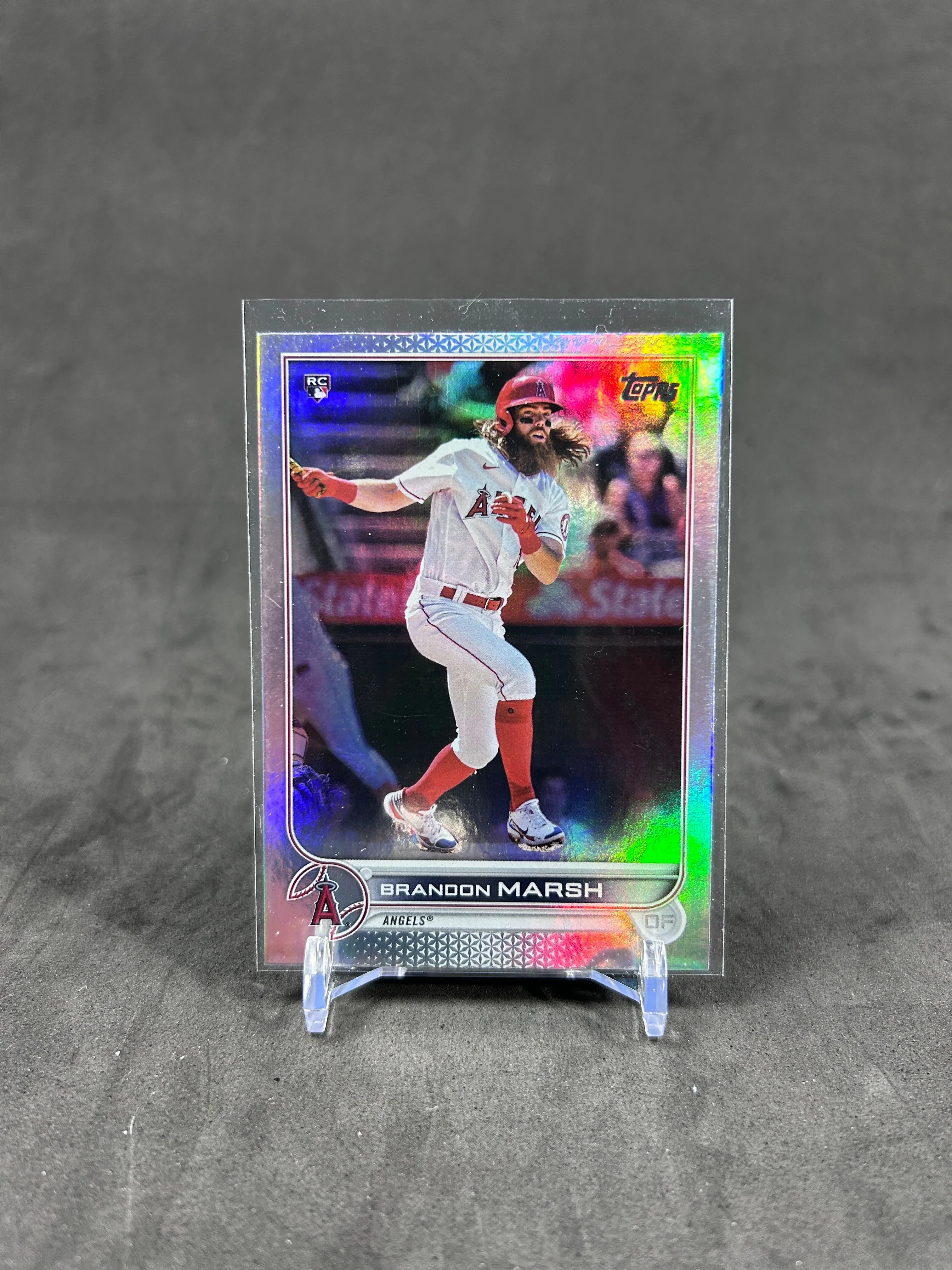 Product image for Brandon Marsh RC 2022 Topps Series 1 Rainbow Foil #243 Angels