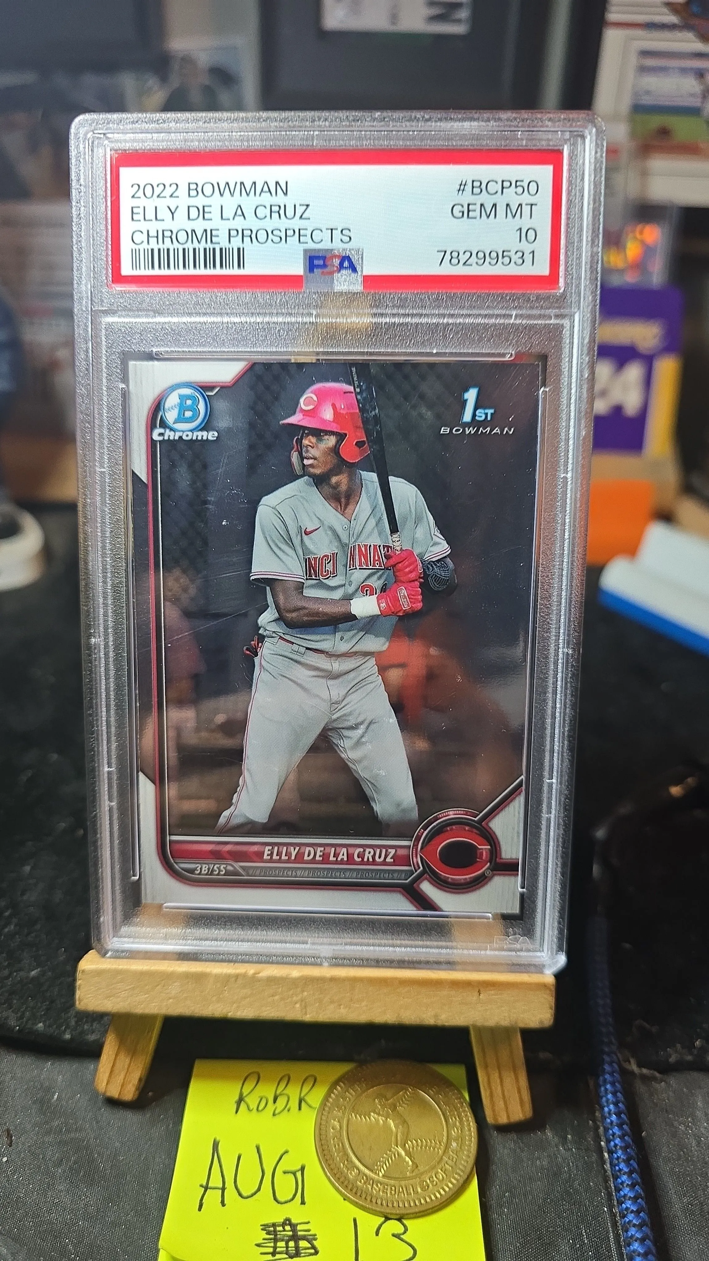 Product image for 2022 Bowman Chrome Prospects Elly De La Cruz RC BCP50 Chrome Prospects PSA GEM MT 10