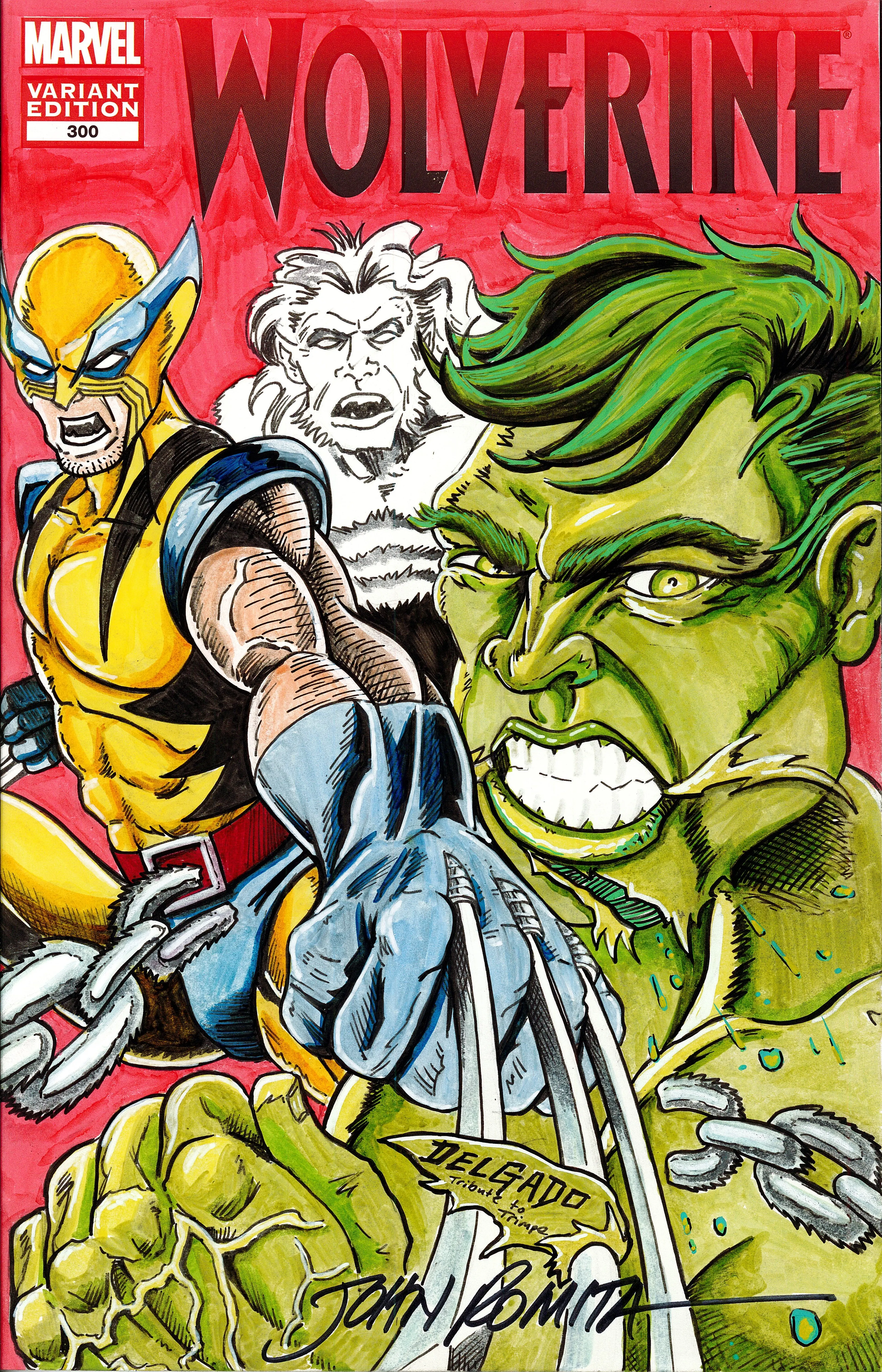 Product image for JOHN ROMITA signed Wolverine 300 Sketch Cover