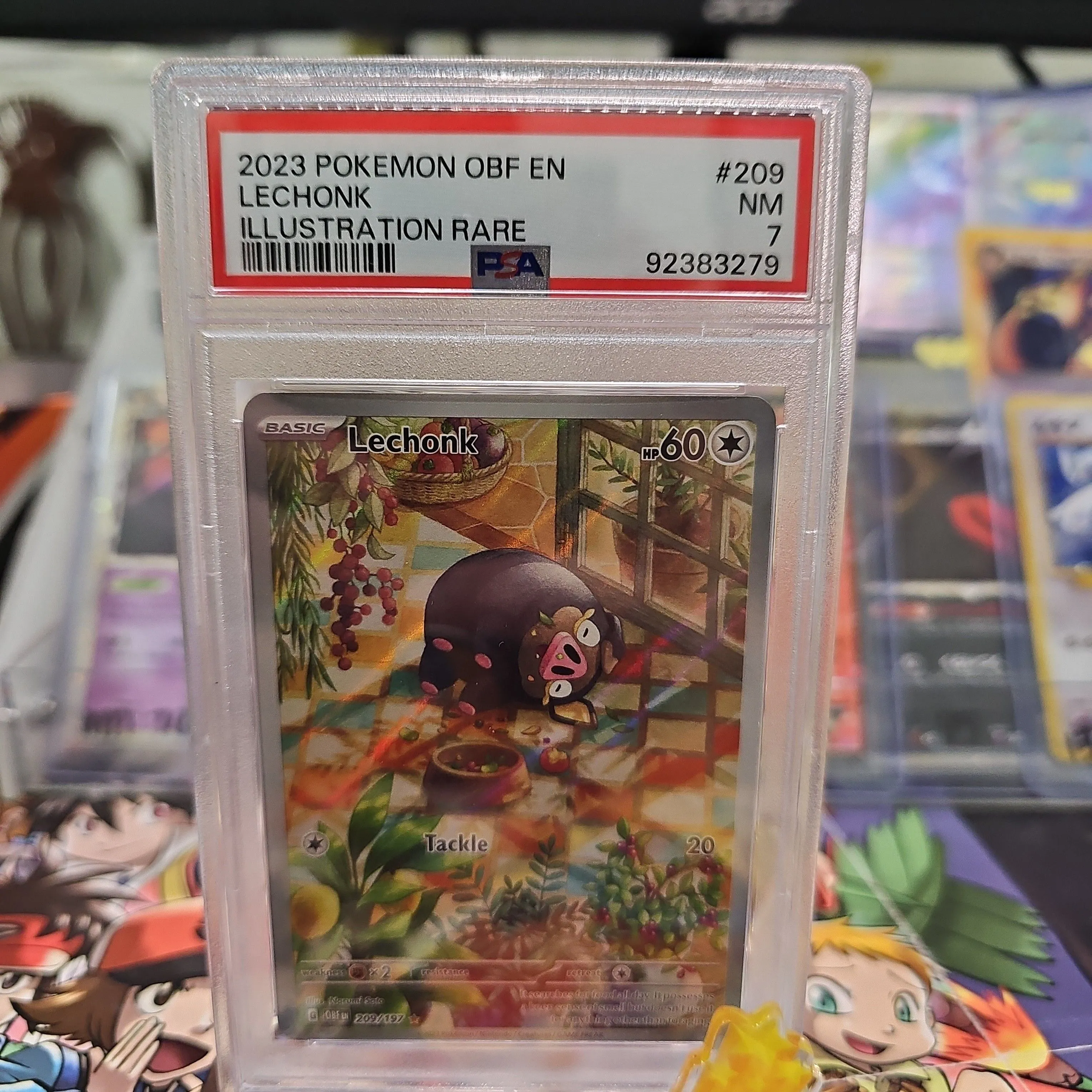 Product image for 2023 Pokemon Obf En-Obsidian Flames Lechonk Illustration Rare PSA NM 7
