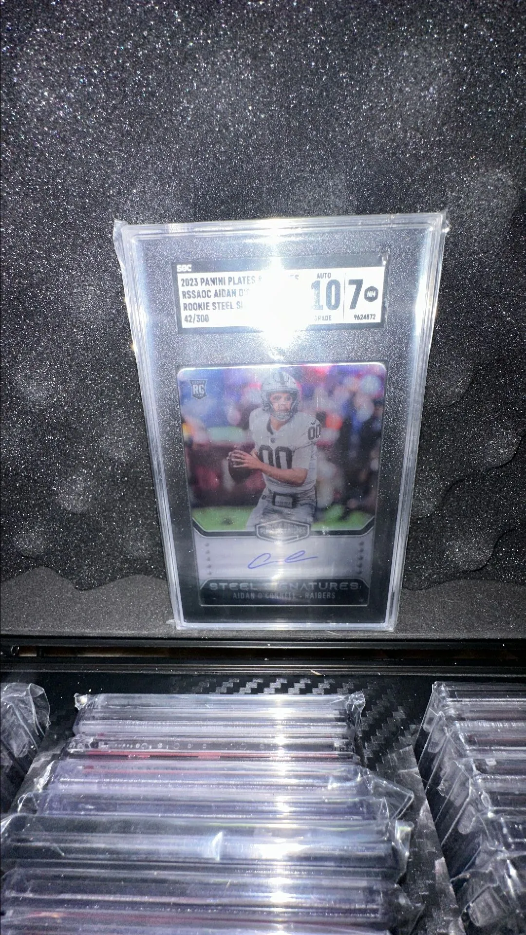 Product image for 2023 Panini Plates & Patches Aidan O'Connell SGC Rookie Steel Sigs. 7
