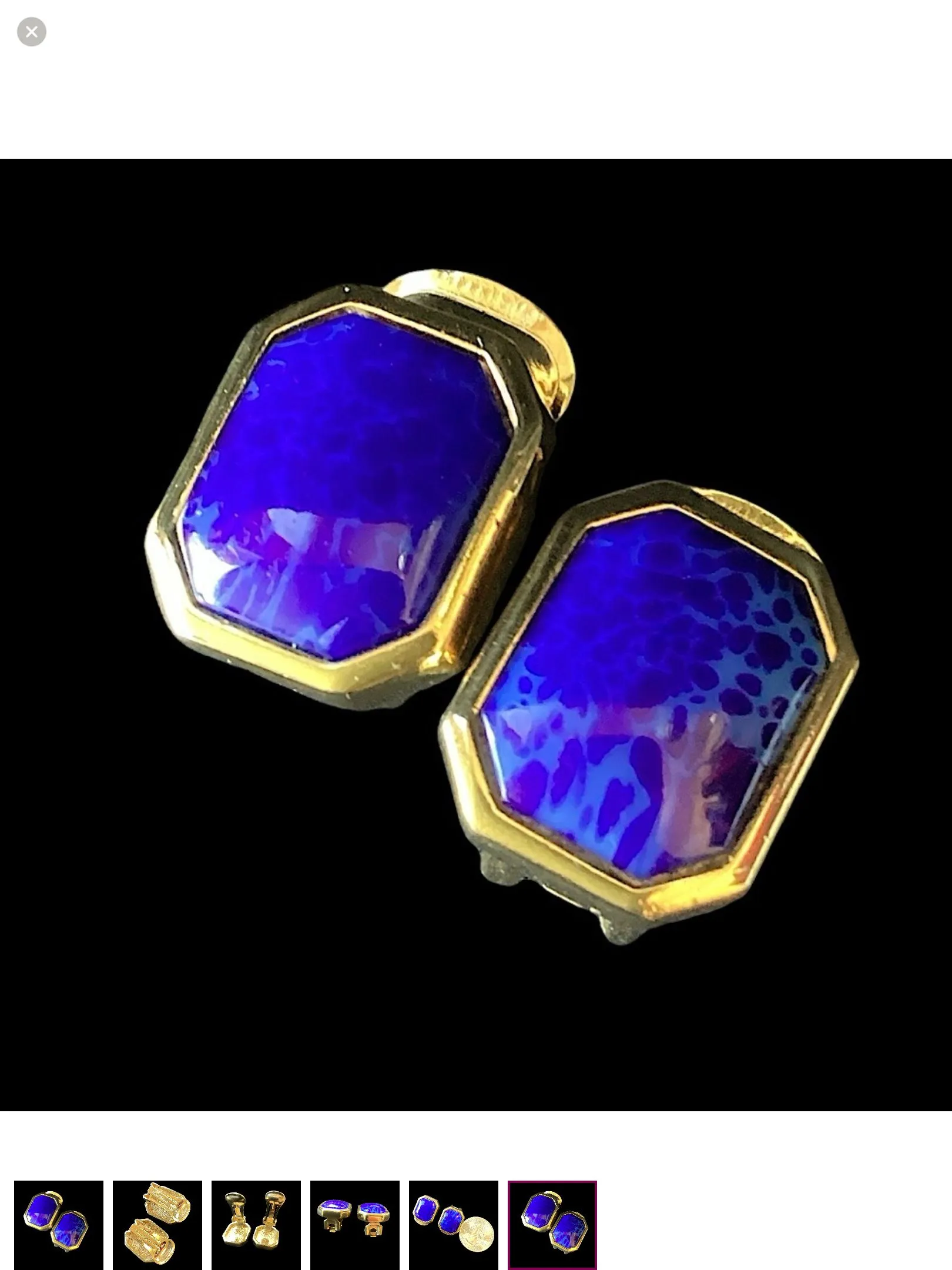 Product image for 1985 Christian Dior Lapis Clip Earrings
