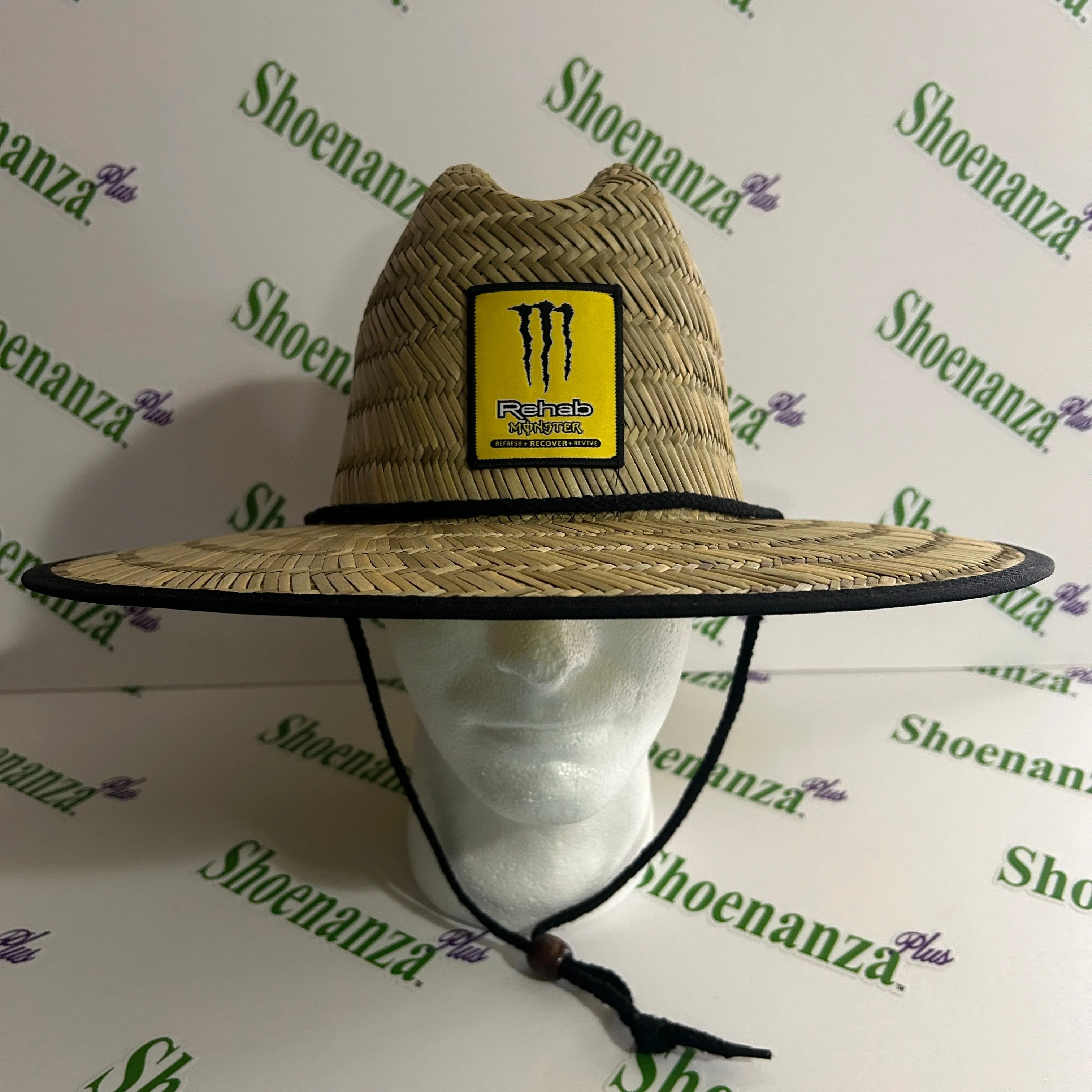 Product image for Monster Energy Drink Straw Hat Rehab Adjustable Drawstring Wide Brim OSFM