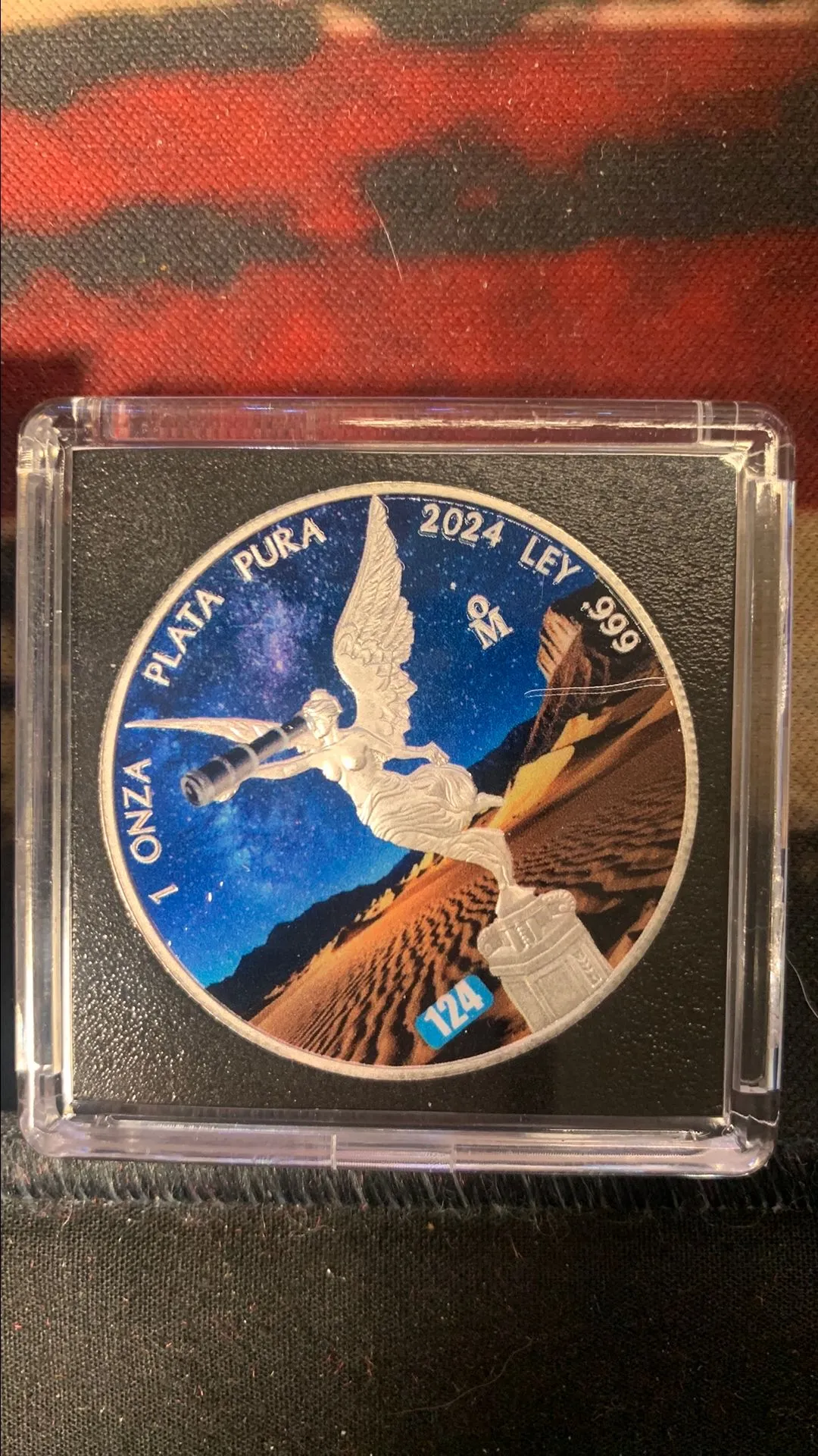 Product image for ONLY 499 MINTED! 2024 1 oz Mexico Libertad DESERT AT NIGHT  Edition .999 Silver Colorized