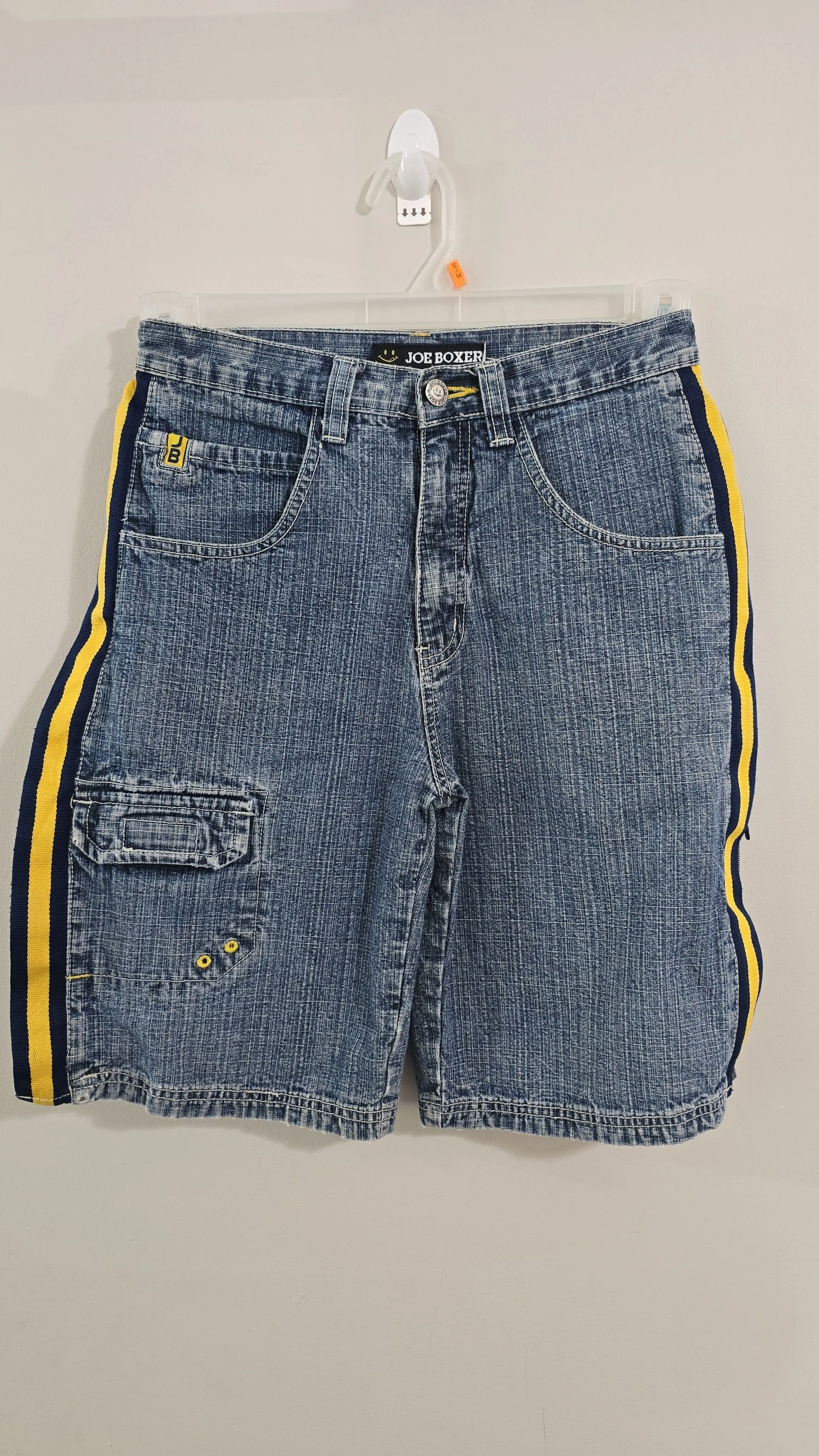 Product image for Vtg 90s Joe Boxer Crazy Zip Side Jean Shorts