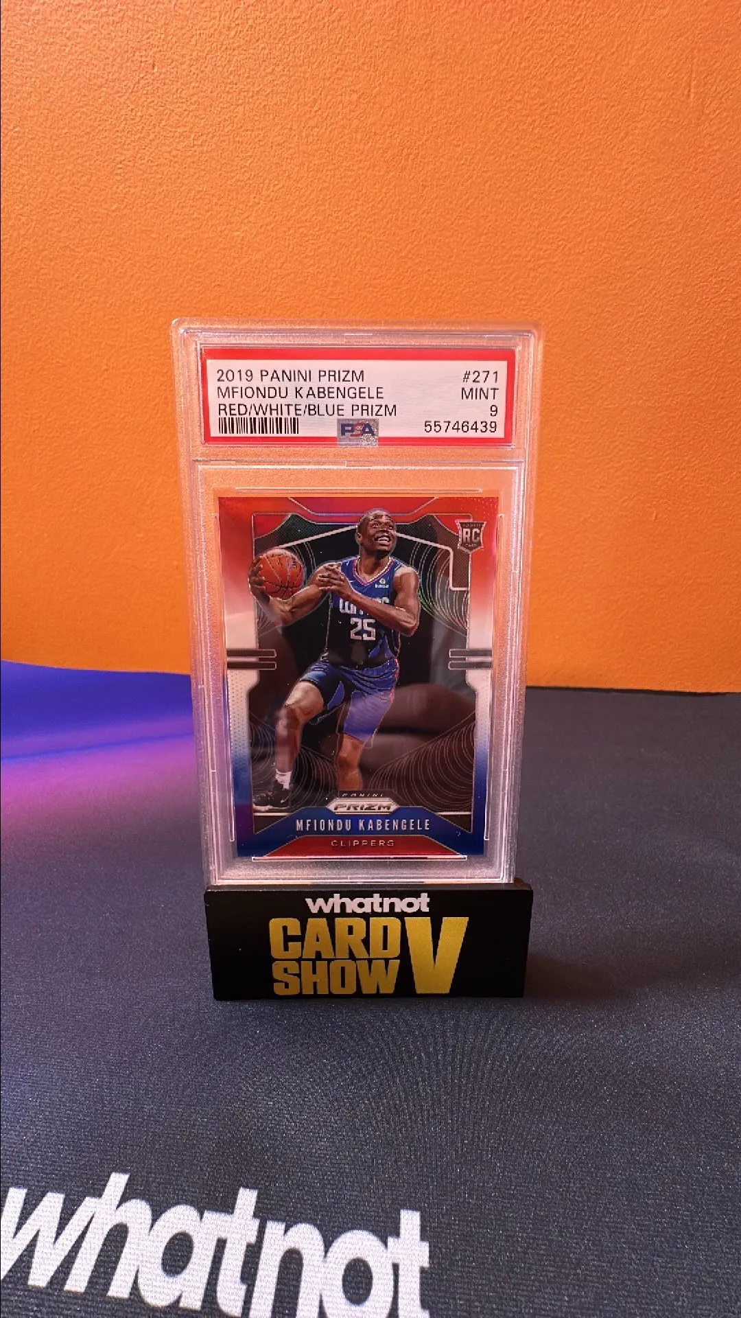 Product image for 2019 Panini Prizm Mfiondu Kabengele 271 Red/White/Blue Prizm PSA MINT 9
