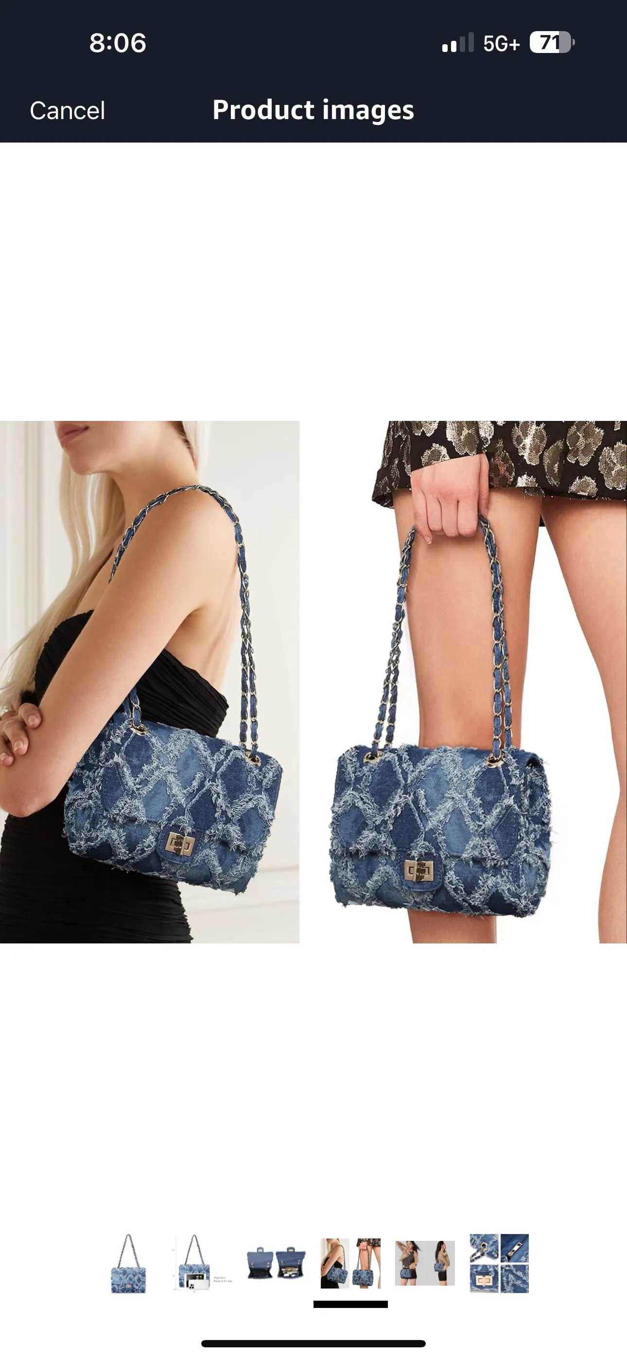 Product image for Denim Shoulder Bag NWT