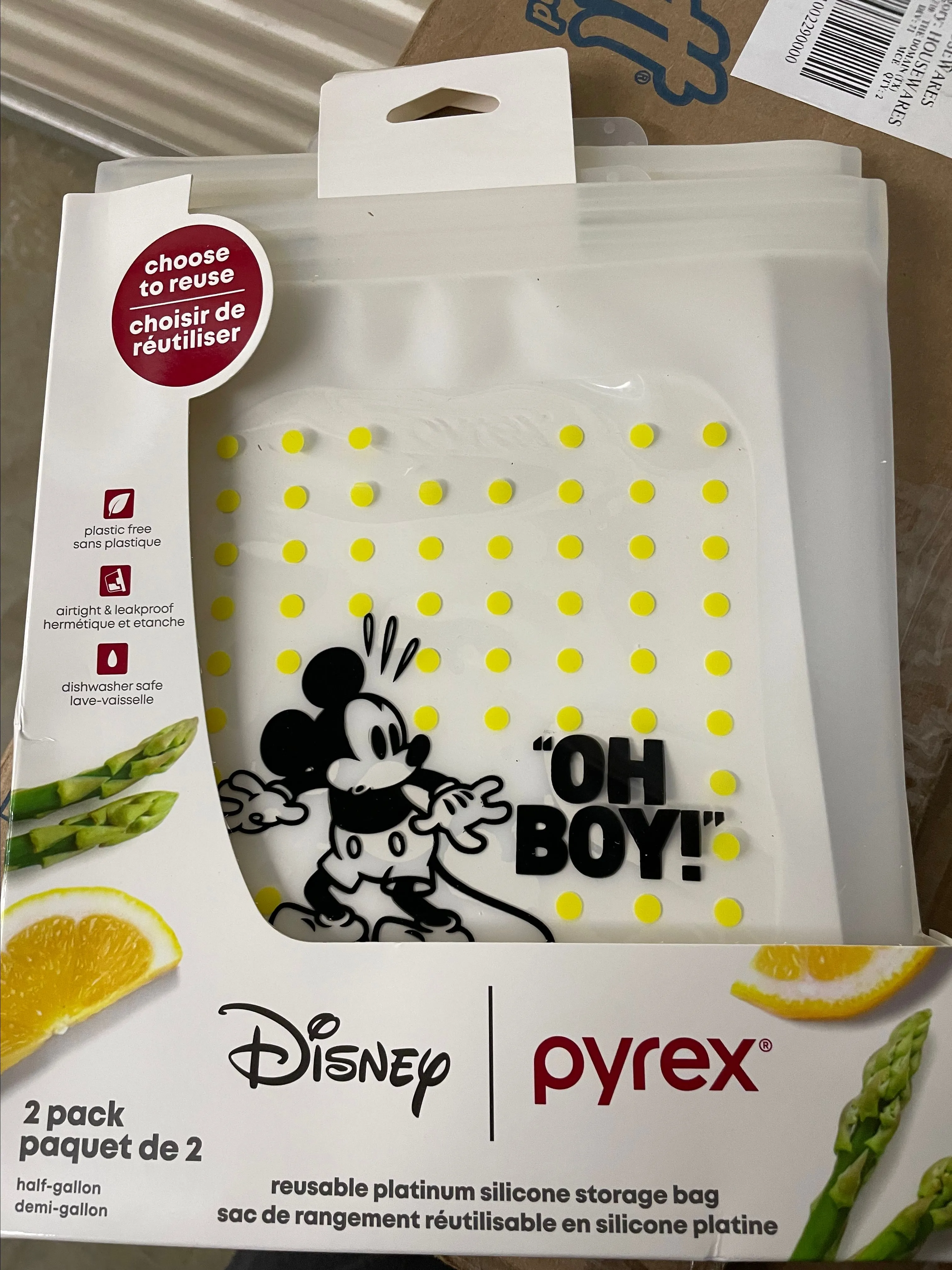 Product image for BIN #3 Disney Pyrex silicone storage bags set/2
