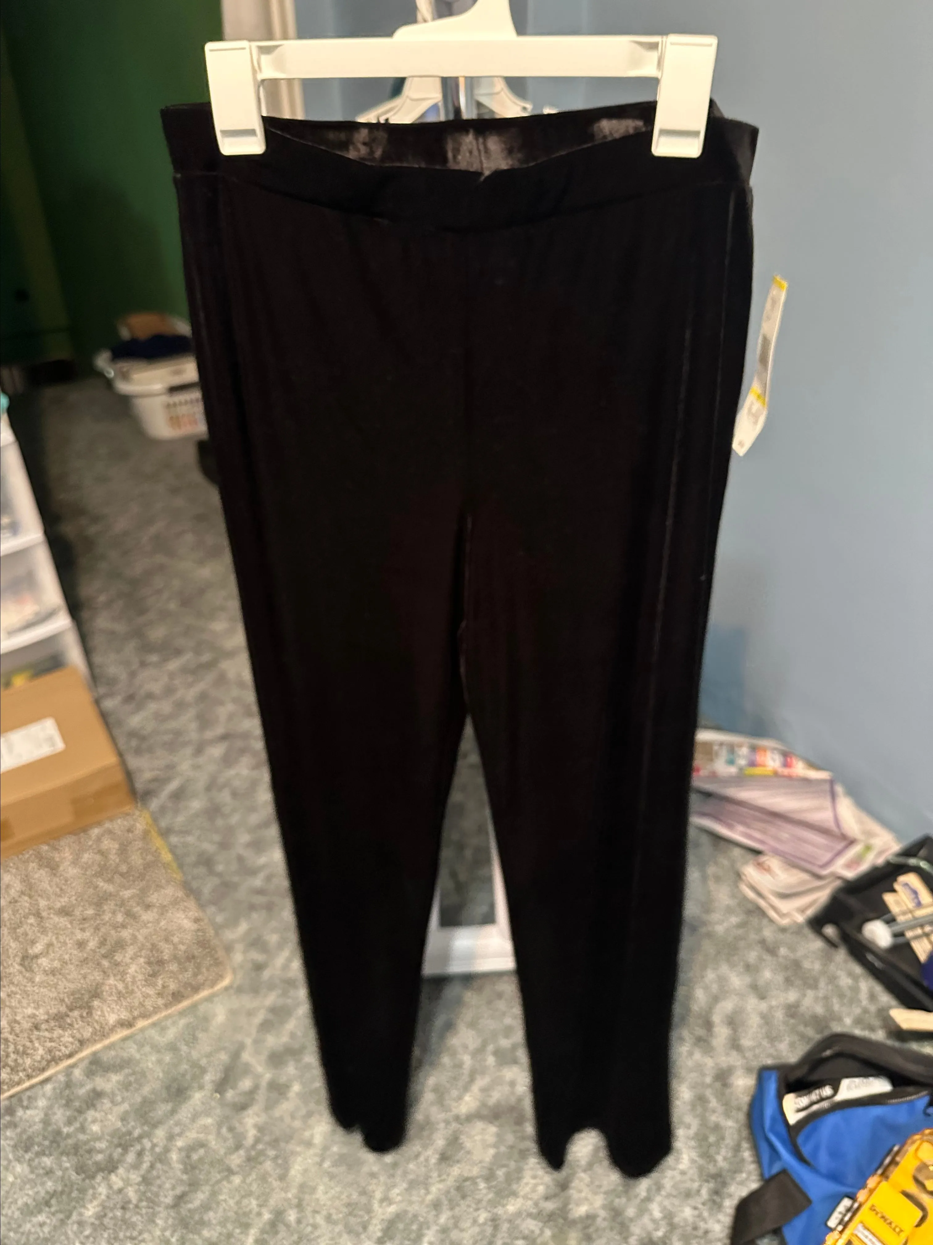 Product image for KASPER Solid Black Casual Polyester Stretch Pants - SIZE M NWT