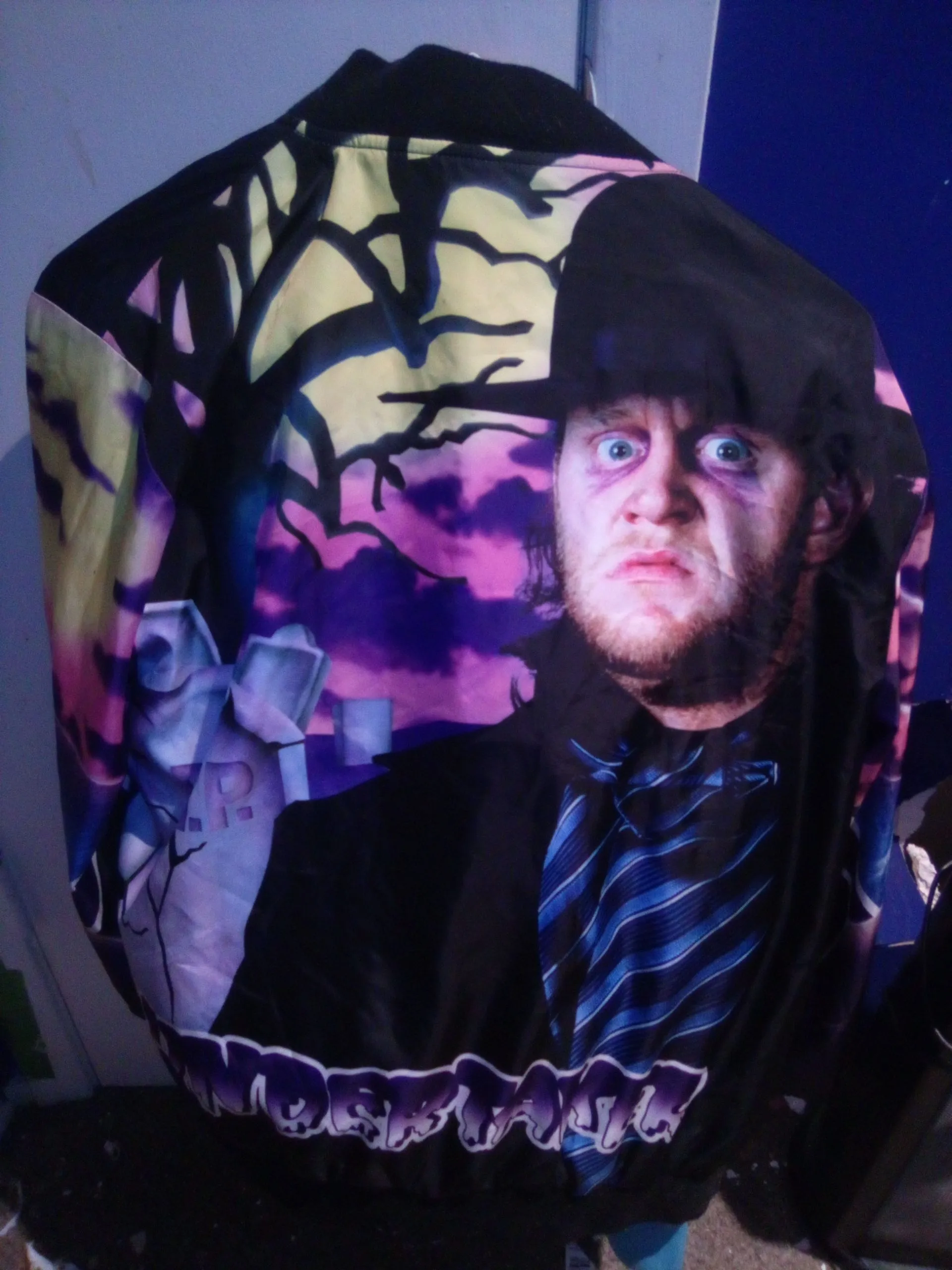 Product image for Vintage WWF UNDERTAKER satin windbreaker by chalkline