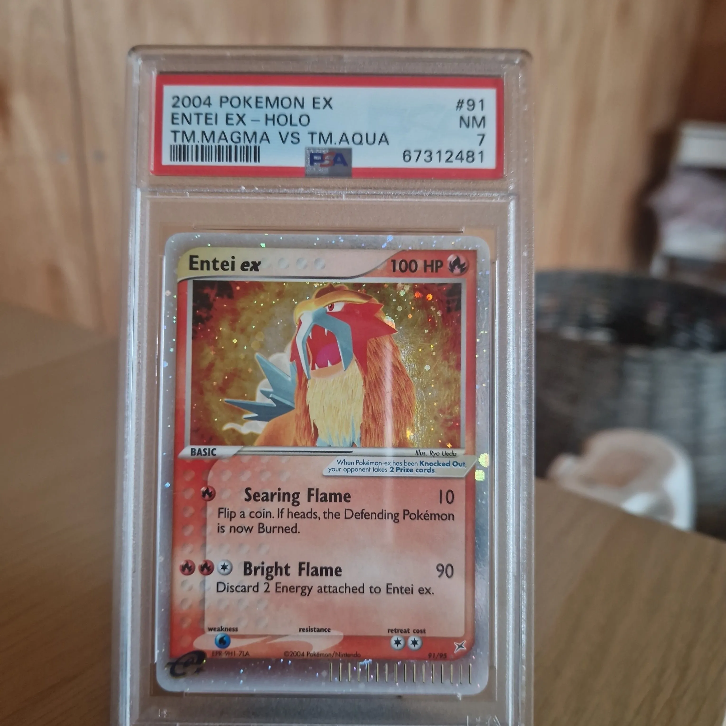 Product image for 2004 Pokemon Ex Team Magma Vs Team Aqua Entei Ex-Holo  PSA NM 7