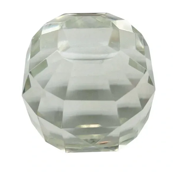 Product image for Crystal Orb Clear Frosted Round Square Art Glass Paperweight