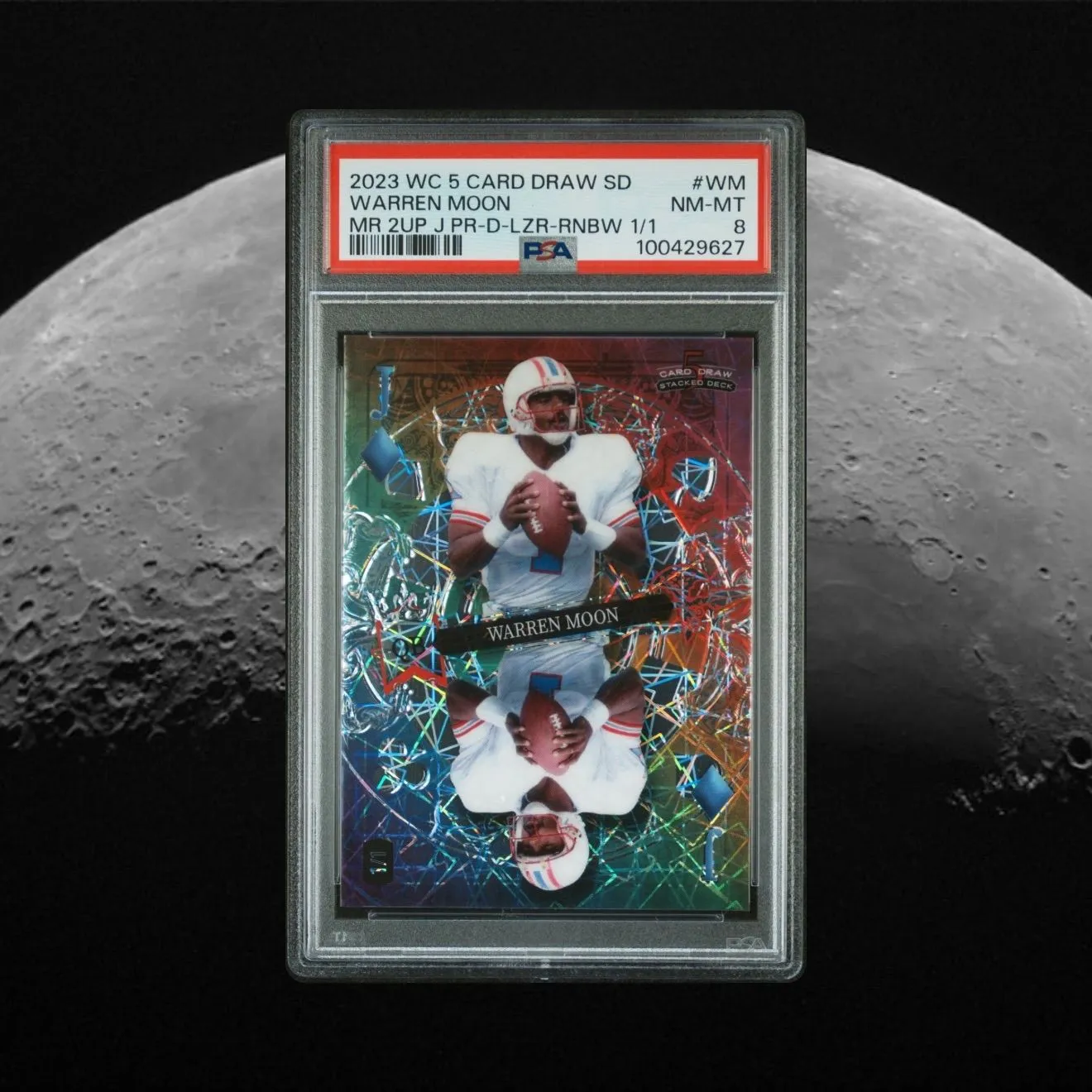 Product image for #27 2023 Wild Card 5 Card Draw  Stacked Deck Warren Moon 1/1 Houston Oilers