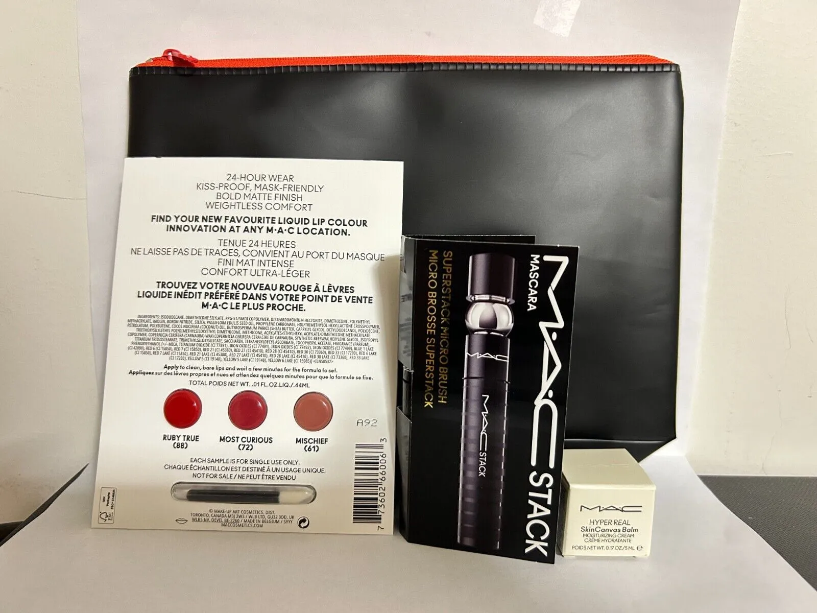Product image for Mac Cosmetics 4 pcs Makeup Deluxe Samples Gift Set Black Bag