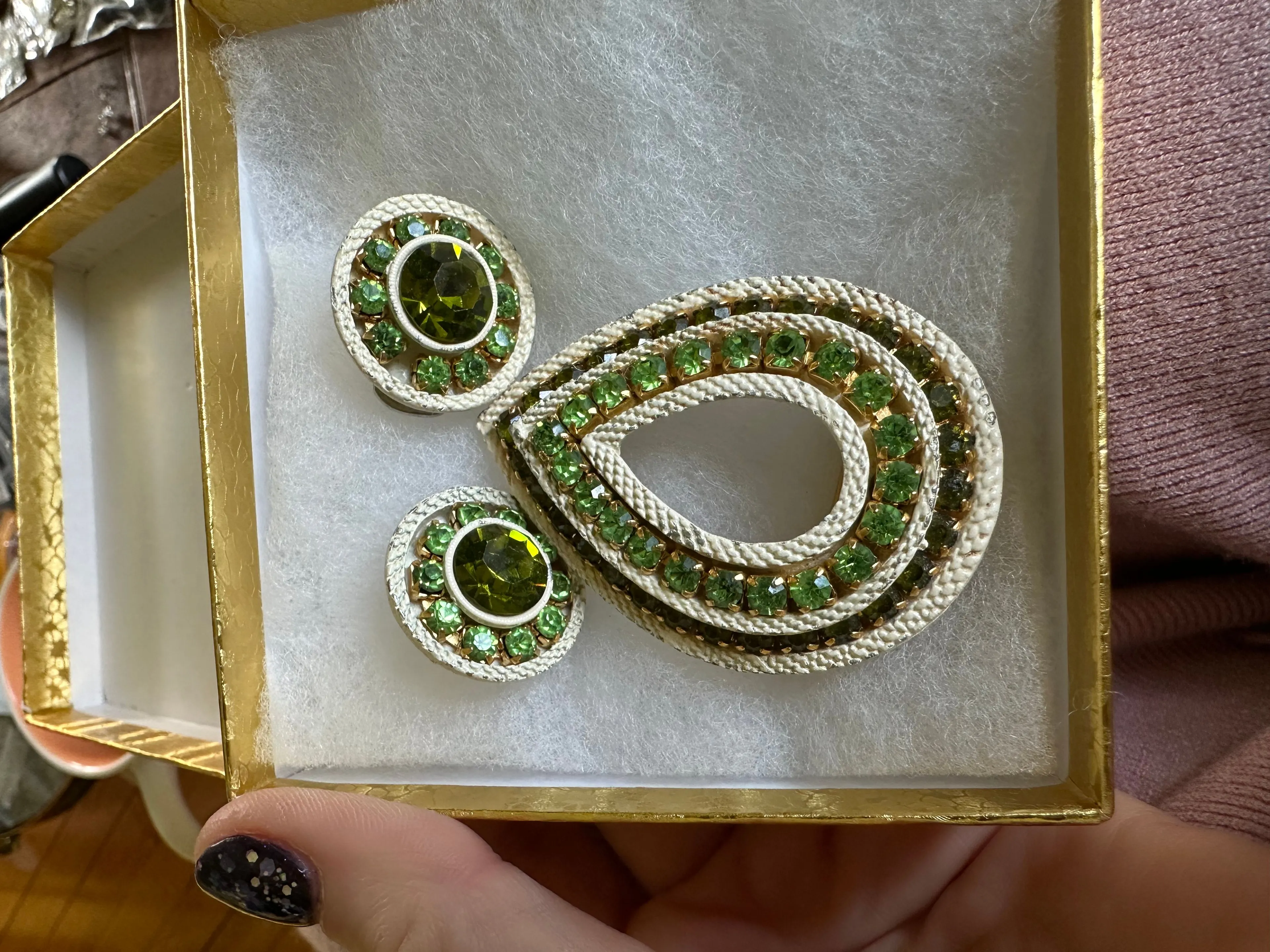 Product image for Rare set, brooch and clip earrings