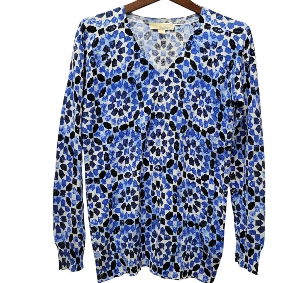 Product image for Michael Kors Long-Sleeves Cotton Rayon Top Size Medium Women Excellent Condition