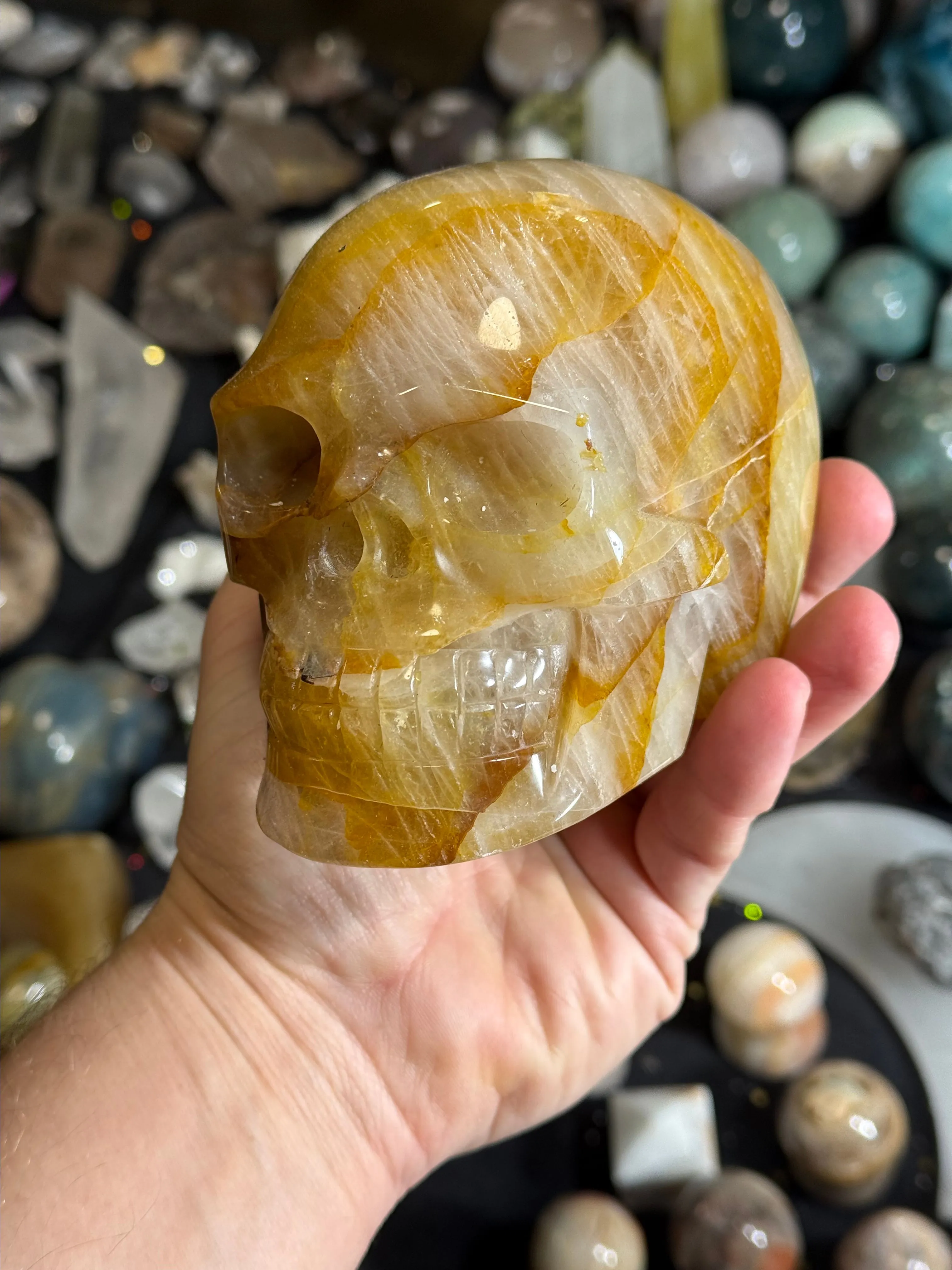 Product image for Golden Healer Skull Carving #4