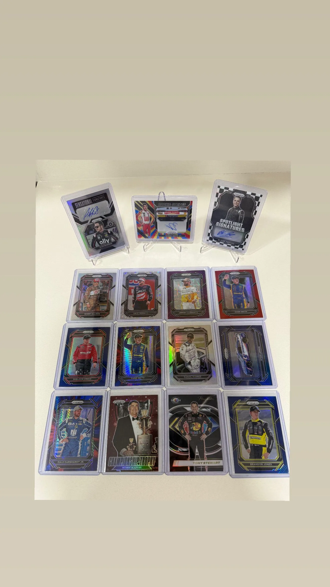 Product image for NASCAR RACING CARD LOT X15 - 3 AUTOS + NUMBERED LOT  (REFRACTORS, INSERTS & MORE)