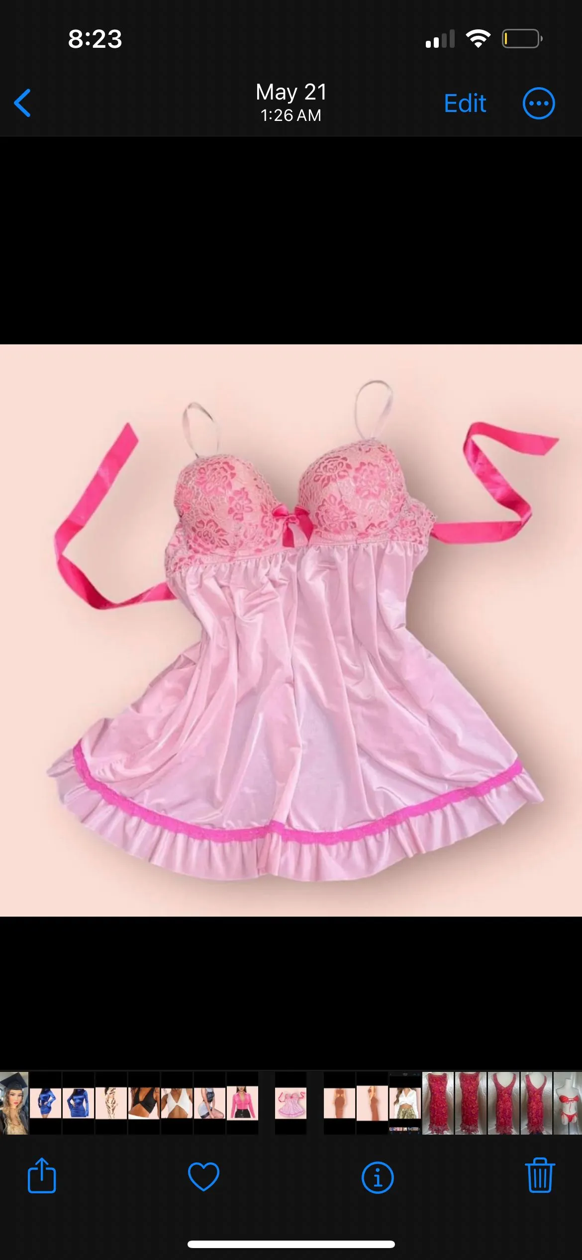 Product image for pink baby doll slip