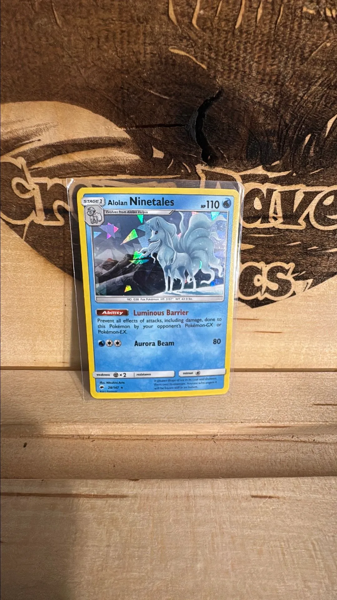 Product image for Alolan Ninetales [Cracked Ice] #28 Pokemon Burning Shadows