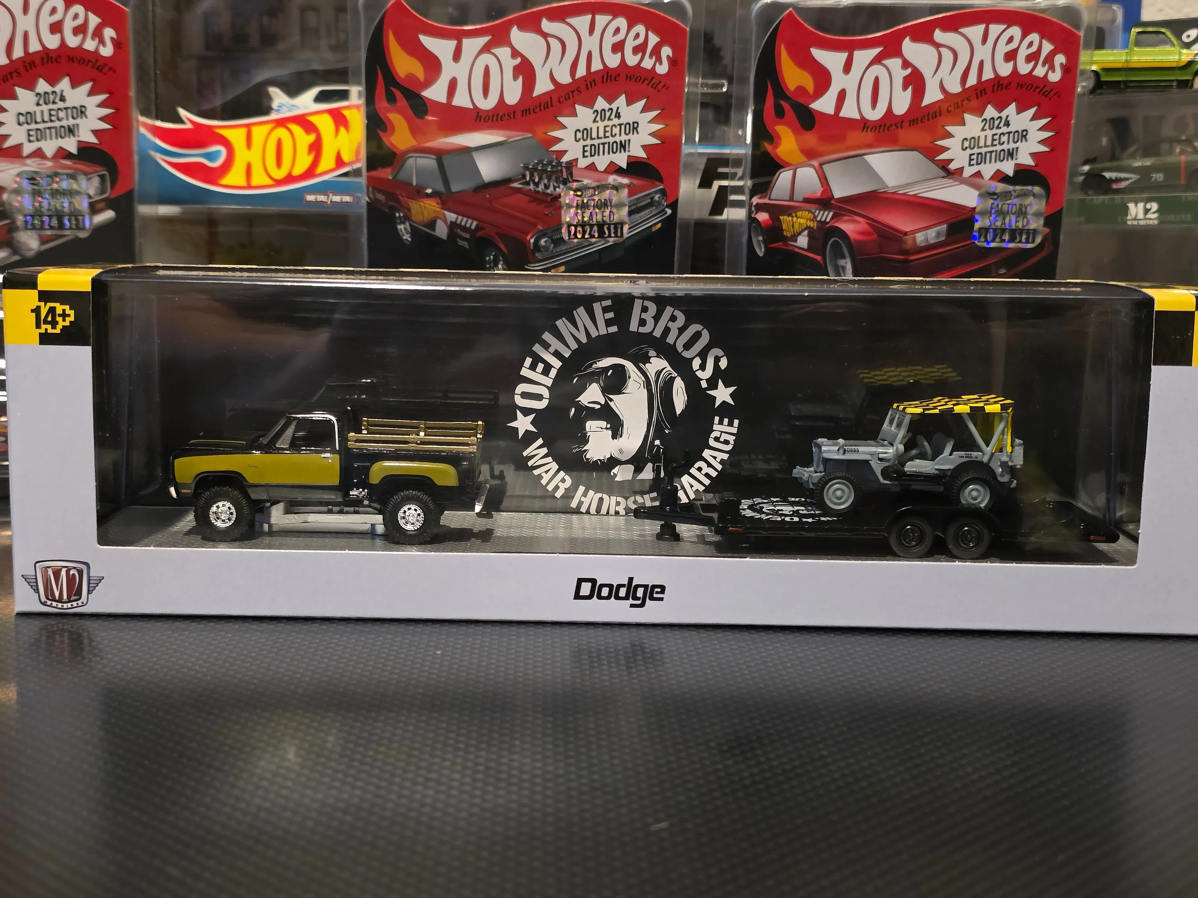 Product image for 1978 Dodge Warlock hauling the 1944 Jeep MB - War Horse Garage OEHME Bros. M2