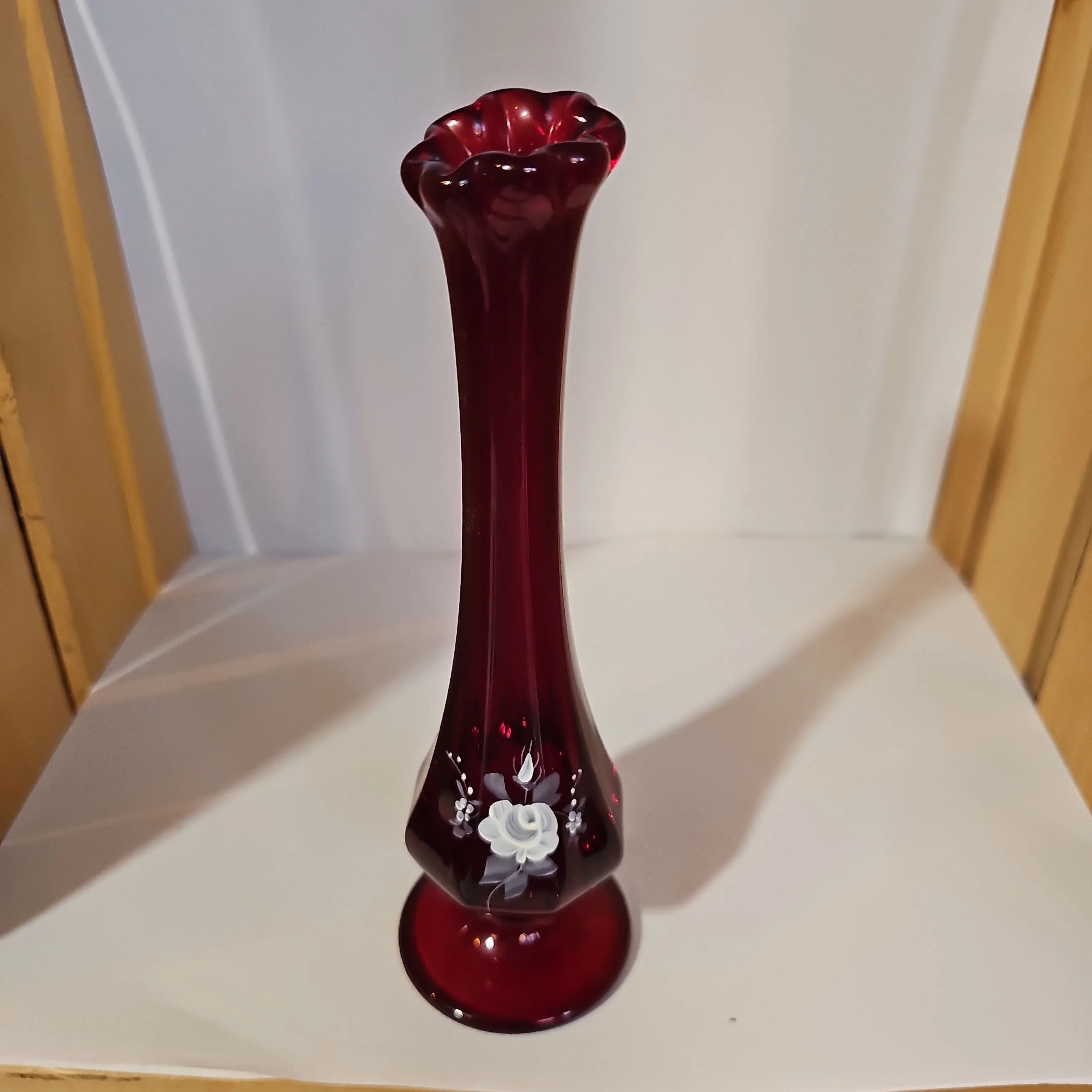 Product image for buy it now # 94 Fenton glass vase ruby red