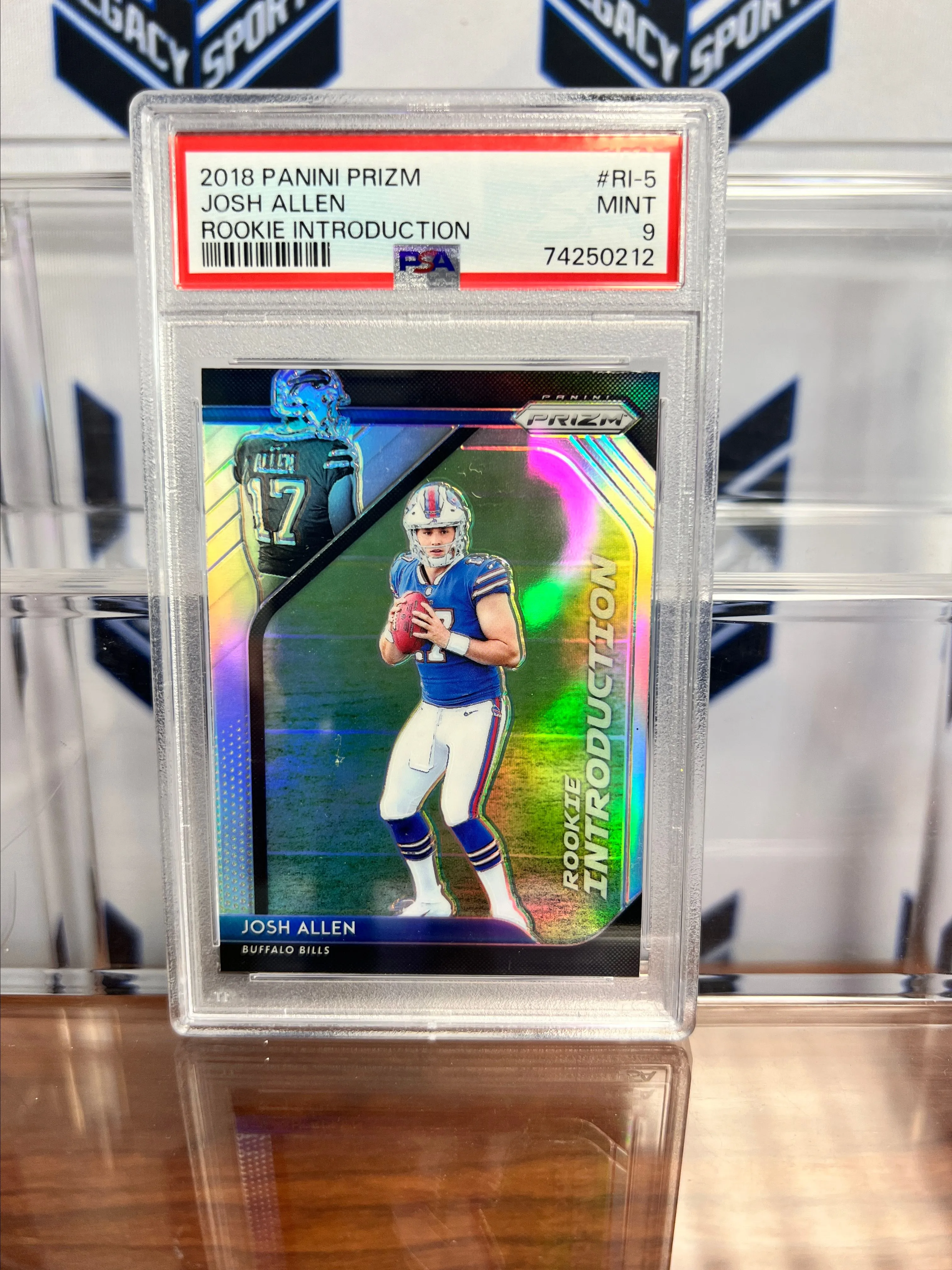 Product image for 2018 Panini Prizm Josh Allen Rookie Introduction Silver Prizm PSA 9 RC