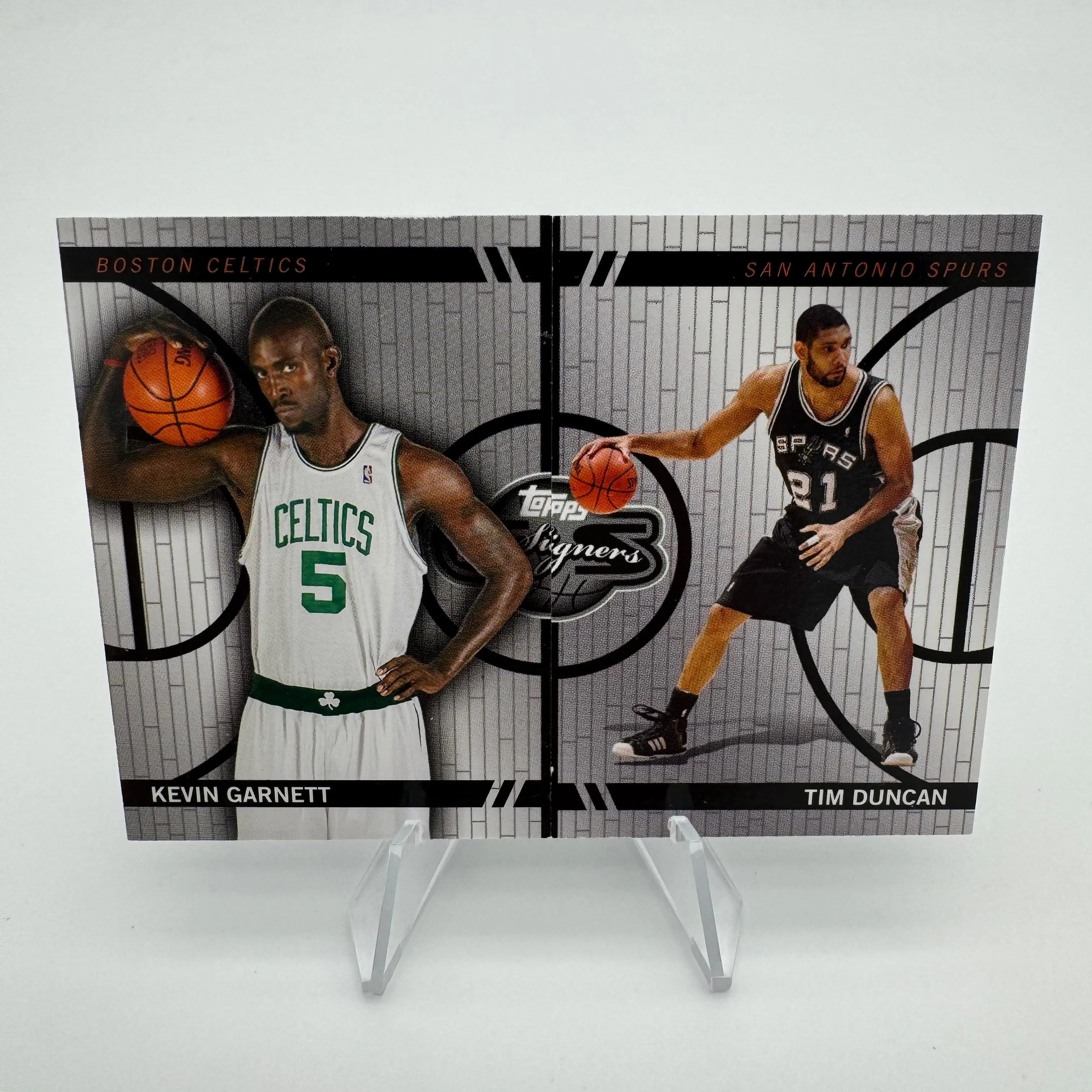 Product image for Kevin Garnett Tim Duncan 2008 Topps Co-Signers Changing Faces /899