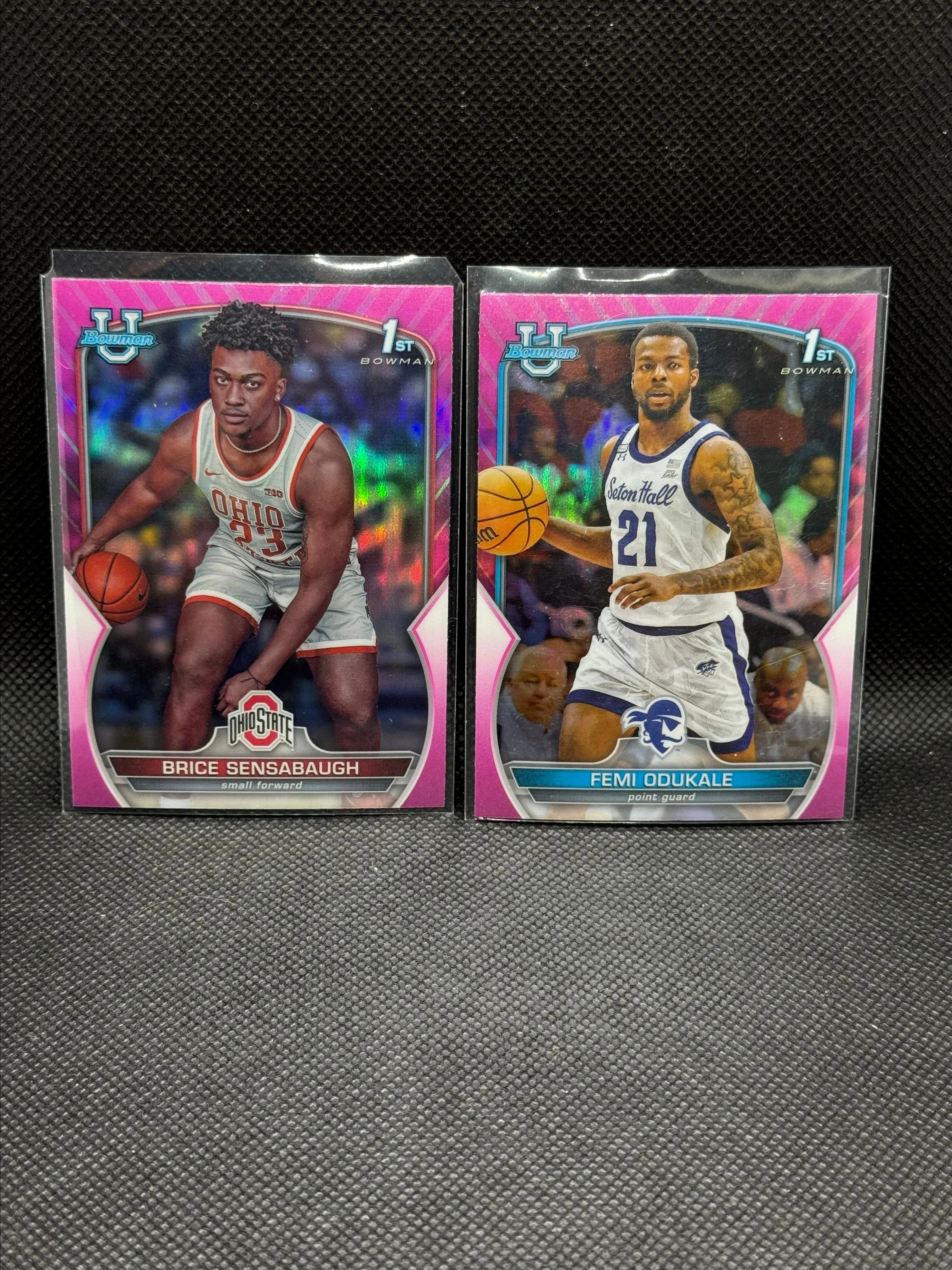 Product image for 2 Card Lot - 2023 Bowman U 1st Pink (Odukale, Sensabaugh)