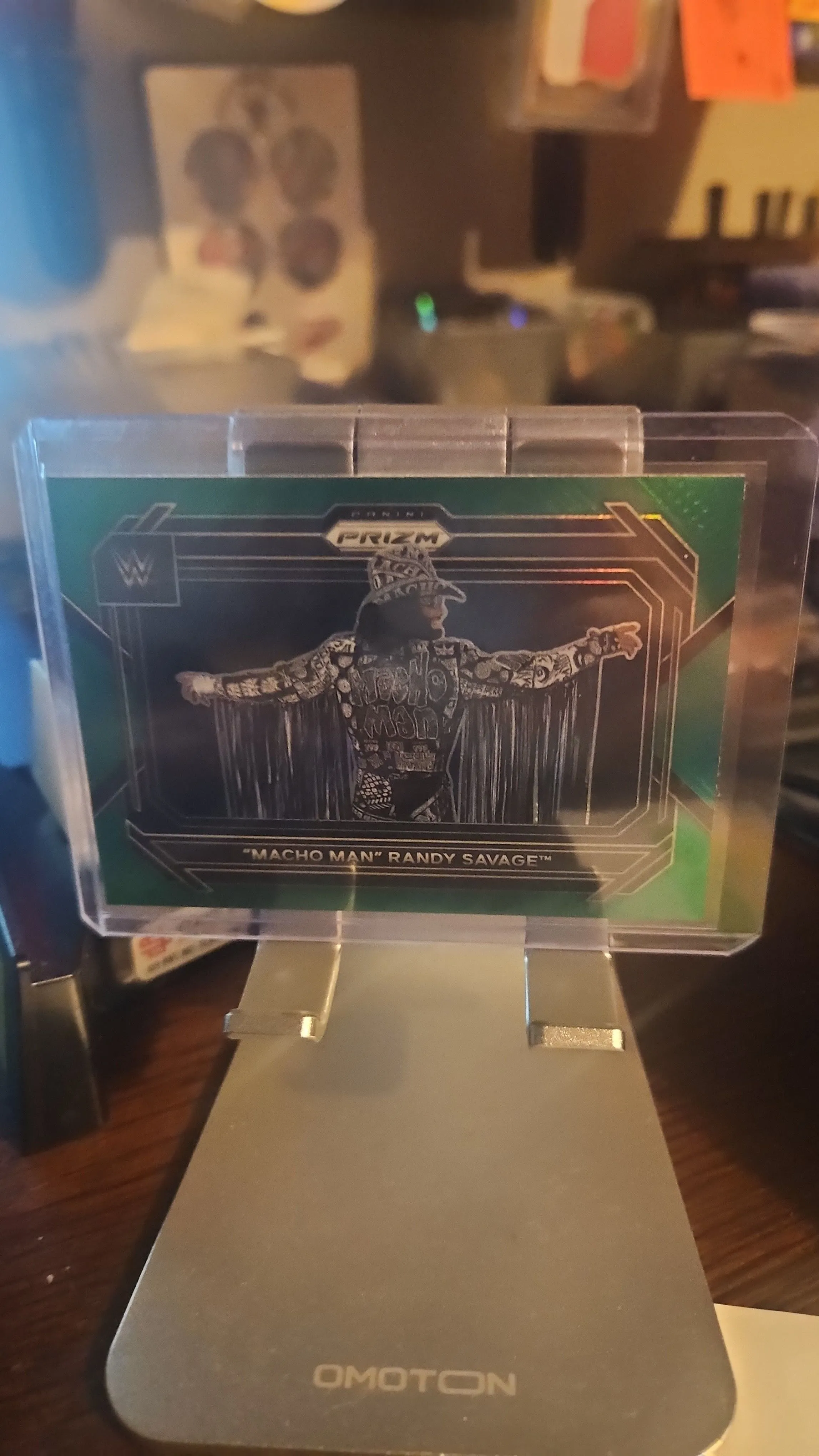 Product image for Macho Man Randy Savage 2023 Prizm WWE Green....Wrestling 