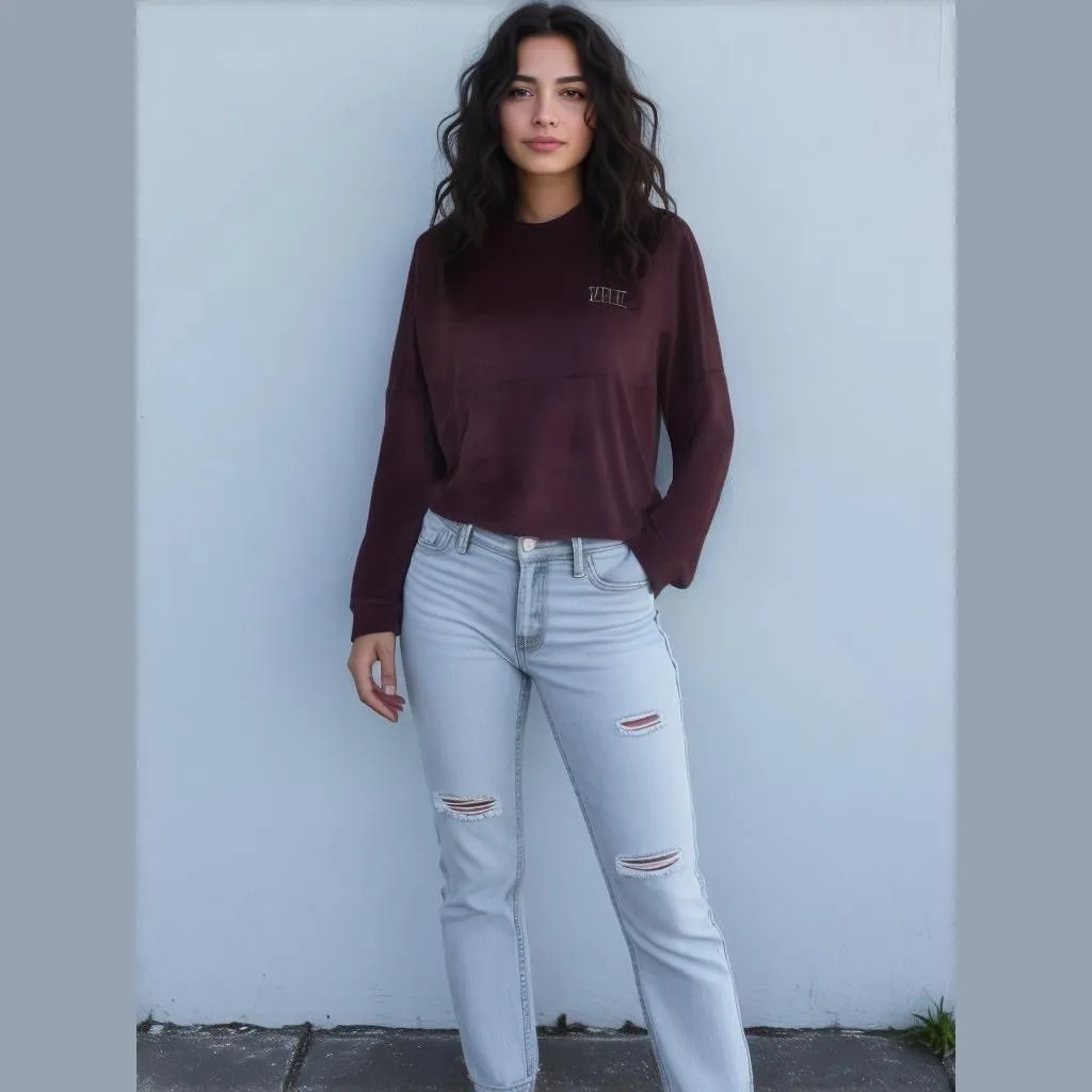 Product image for Women's PINK Victoria's Secret Sweatshirt XS Maroon Velvet Long Sleeve