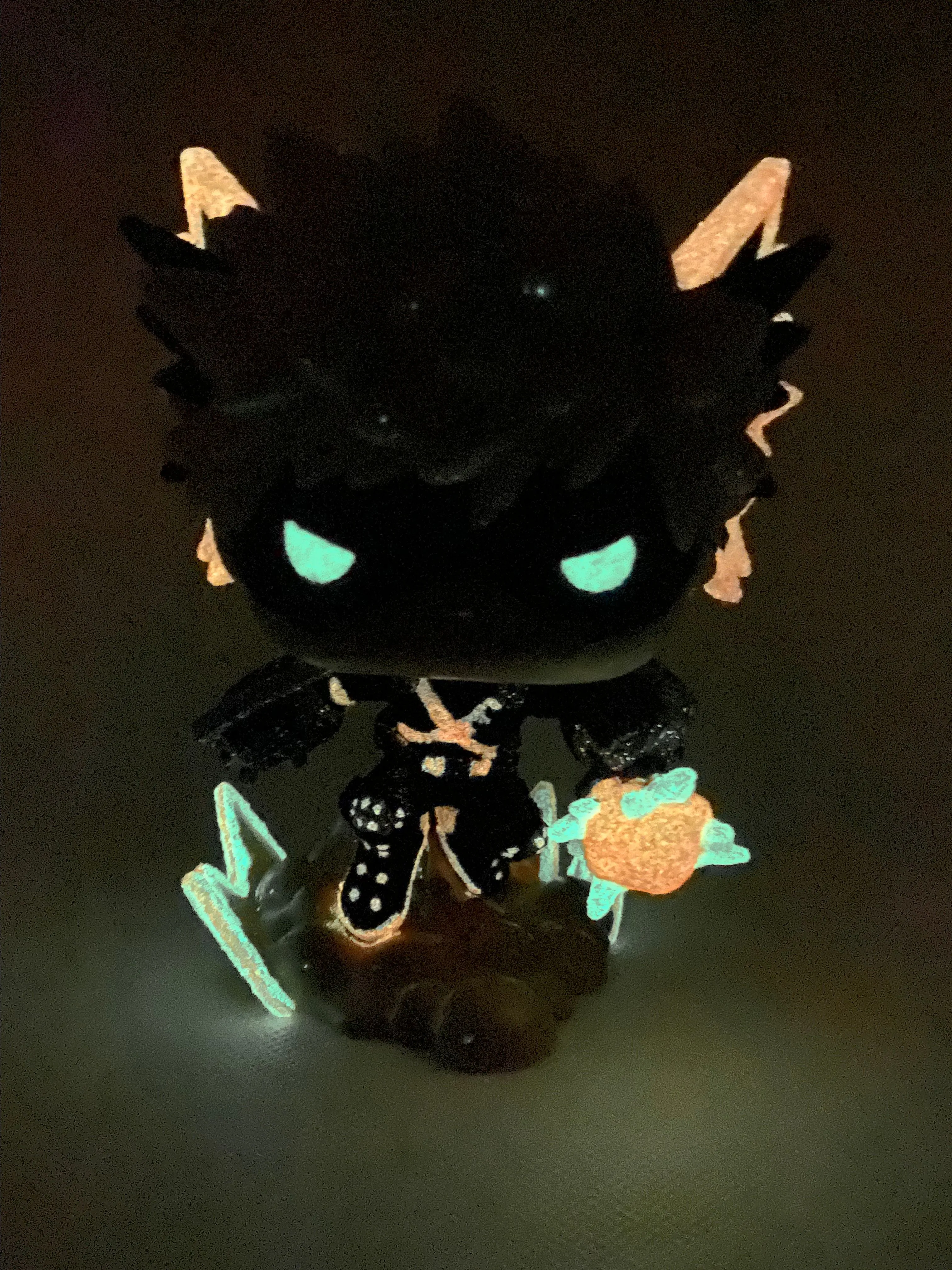Product image for Sparkled by Squirrelly Custom Katsuki Bakugo Glitter, Glow & Blacklight Reactive