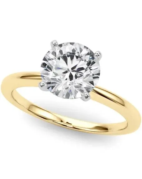 Product image for 14k gold 1 carat lab grown diamond ring.