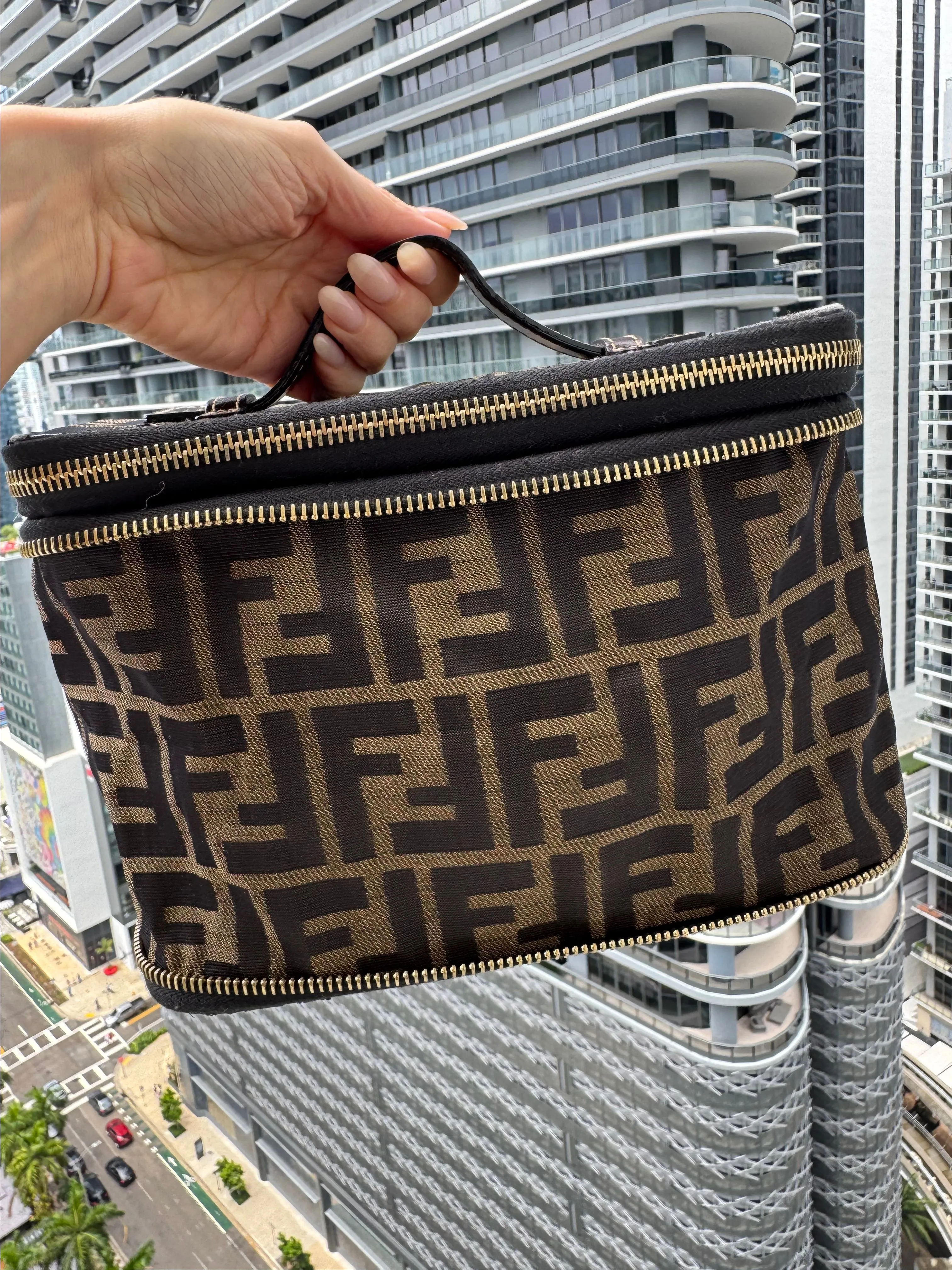 Product image for 10. Fendi Vintage Zucca Vanity Bag