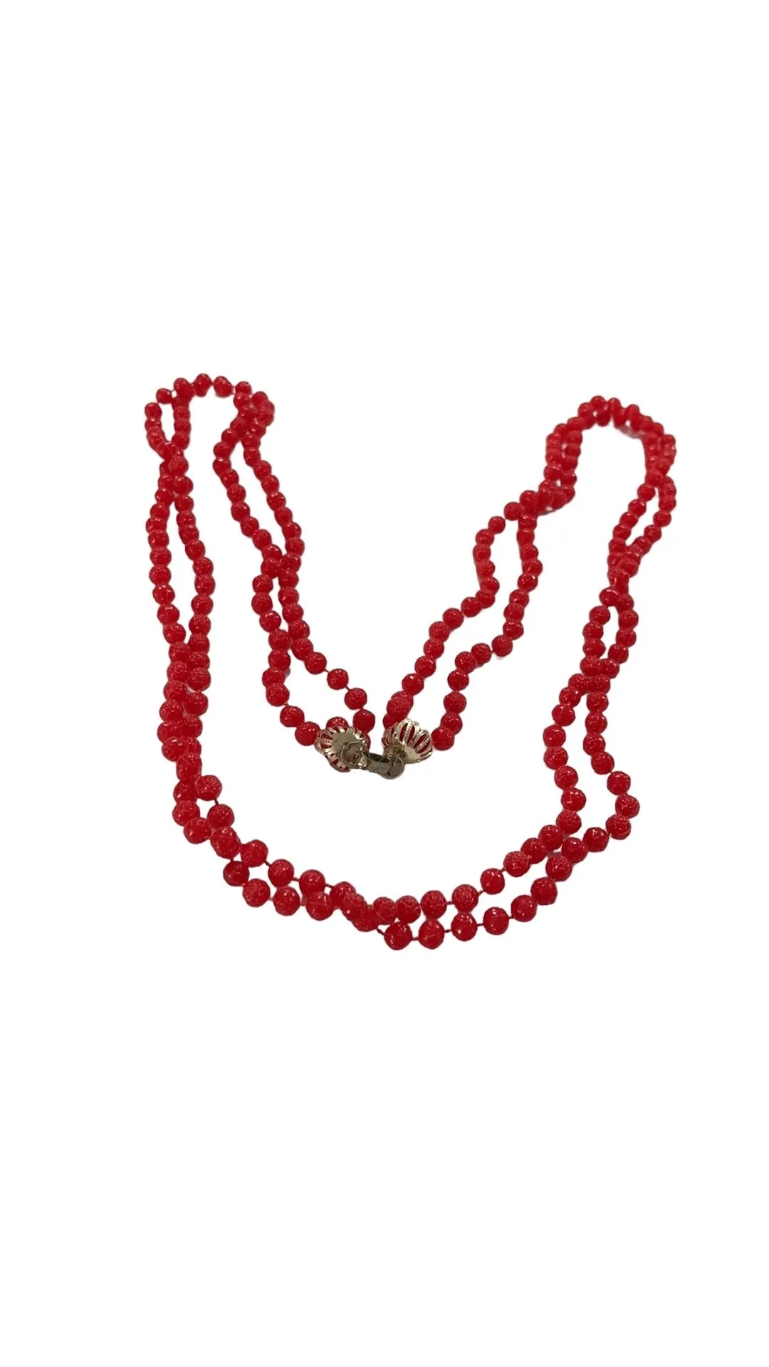Product image for Vintage red plastic necklace made in Home