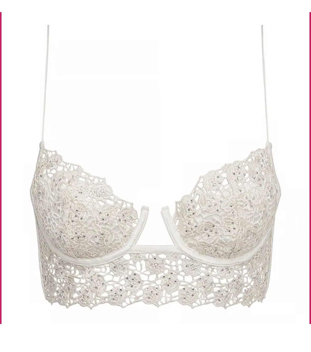 Product image for For love & lemons white embroidered floral corset with rhinestones NWT XXS
